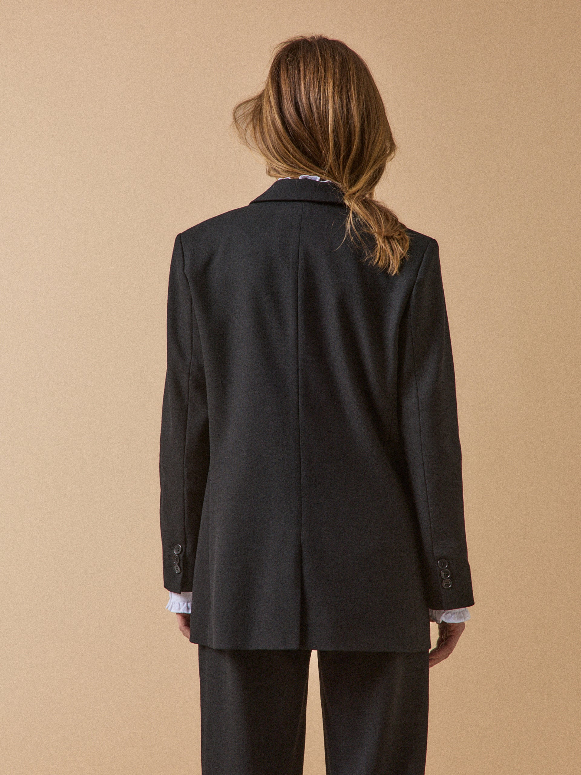 Damen-Blazer aus einfarbigem Twill