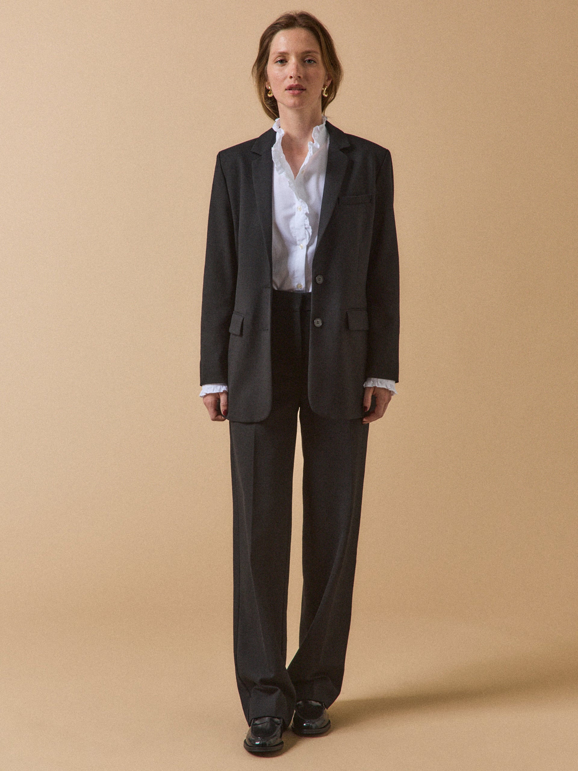 Damen-Blazer aus einfarbigem Twill