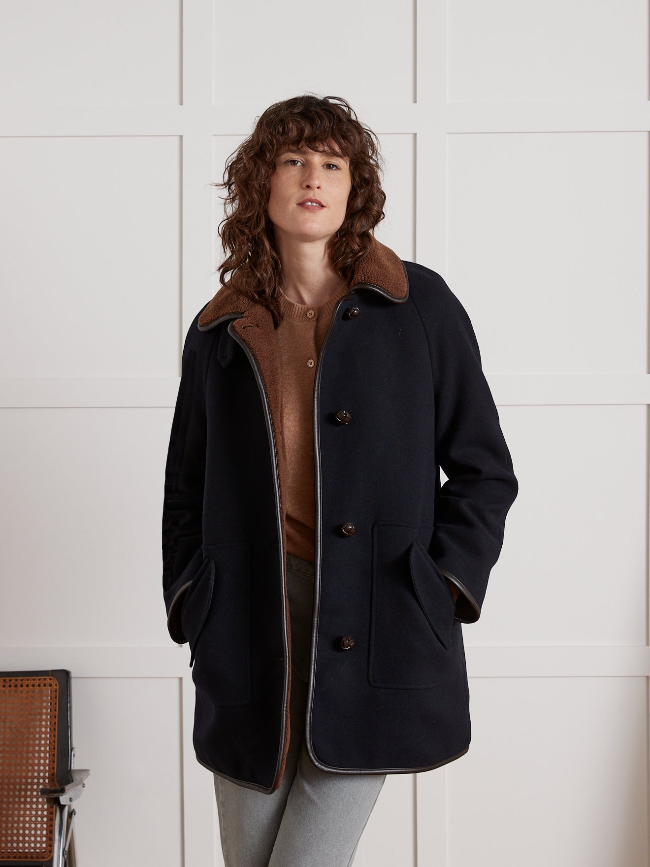 Damenmantel mit Sherpafutter
