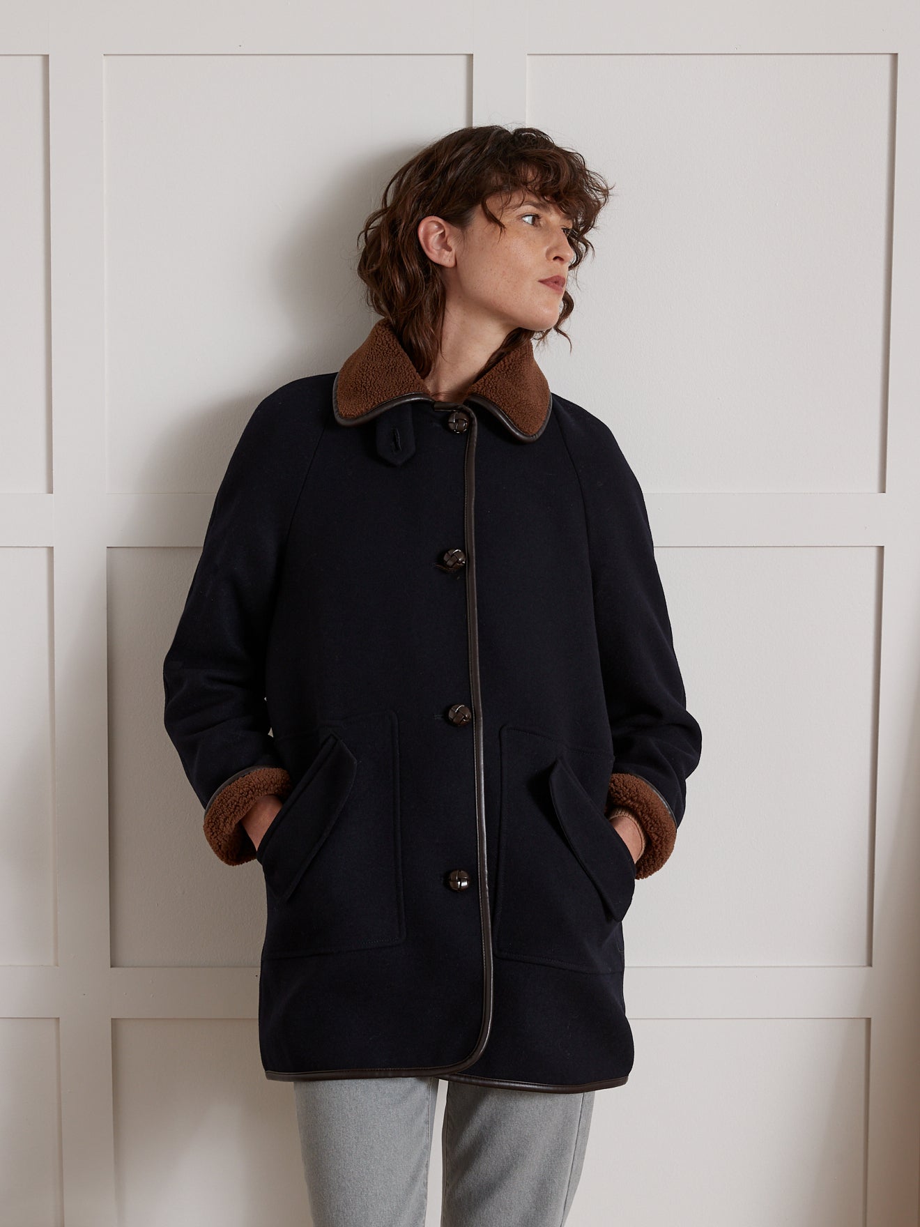 Damenmantel mit Sherpafutter