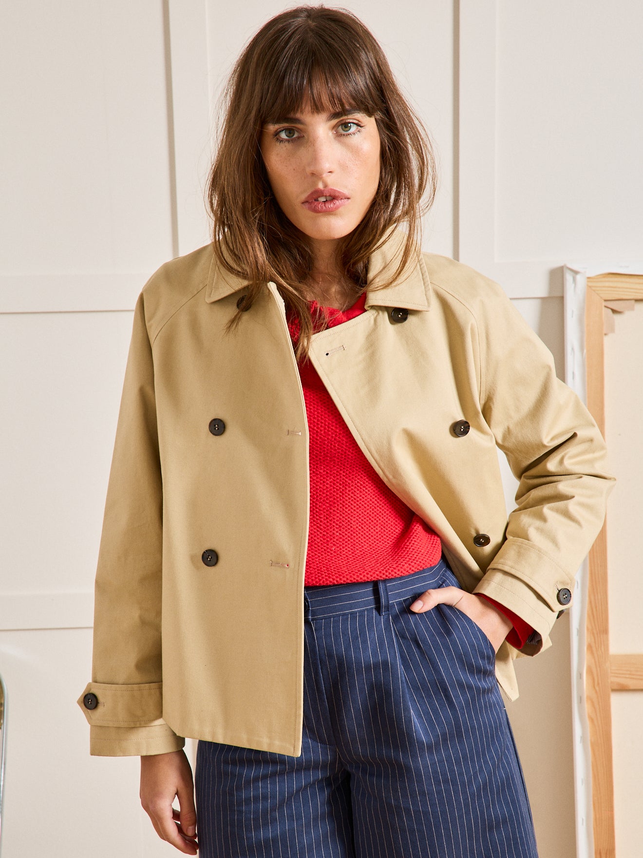 Trench Jacket Esprit Trenchcoat Damen Grün Trenchcoat Esprit