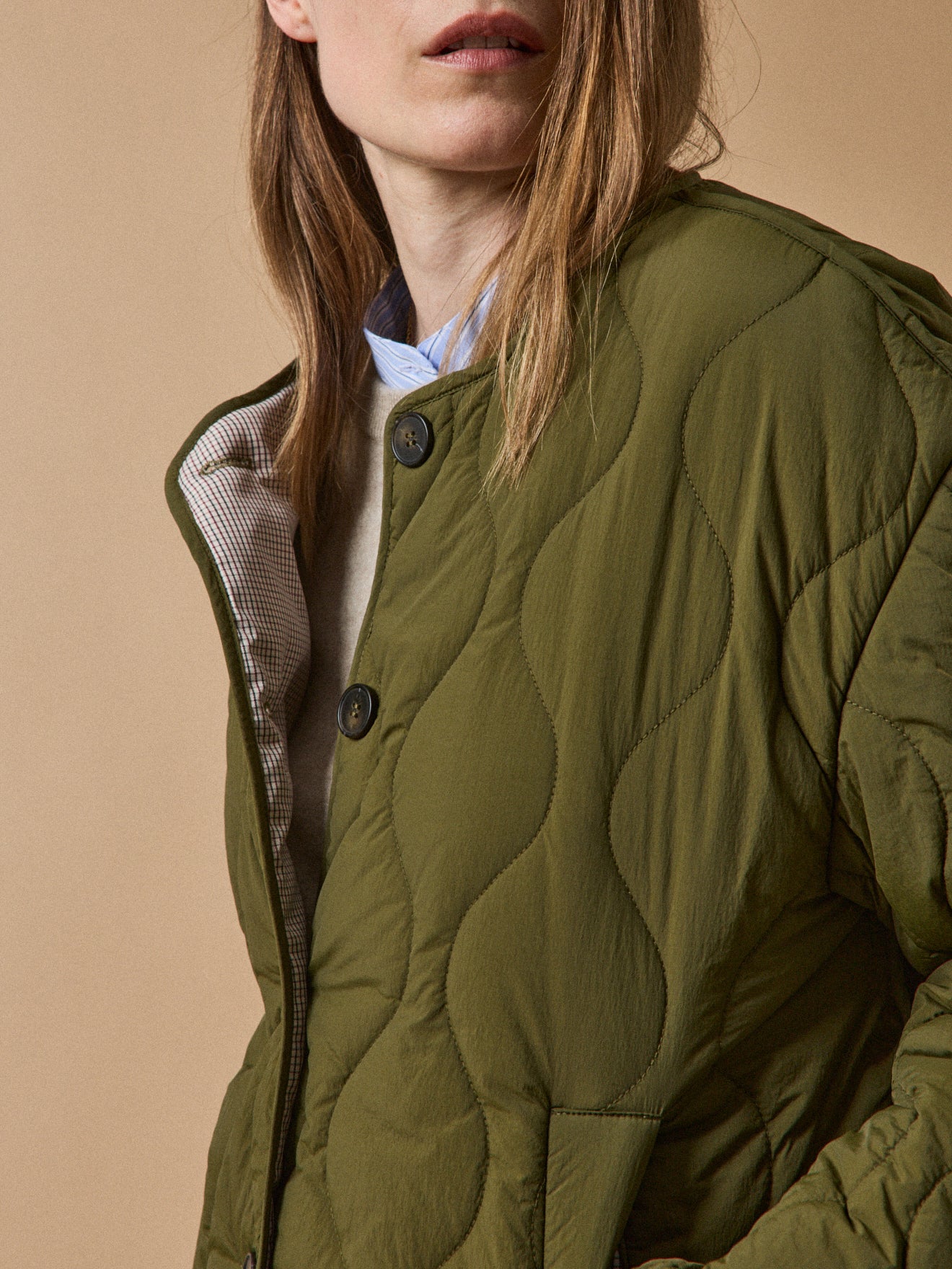 Damen-Steppjacke ohne Kragen