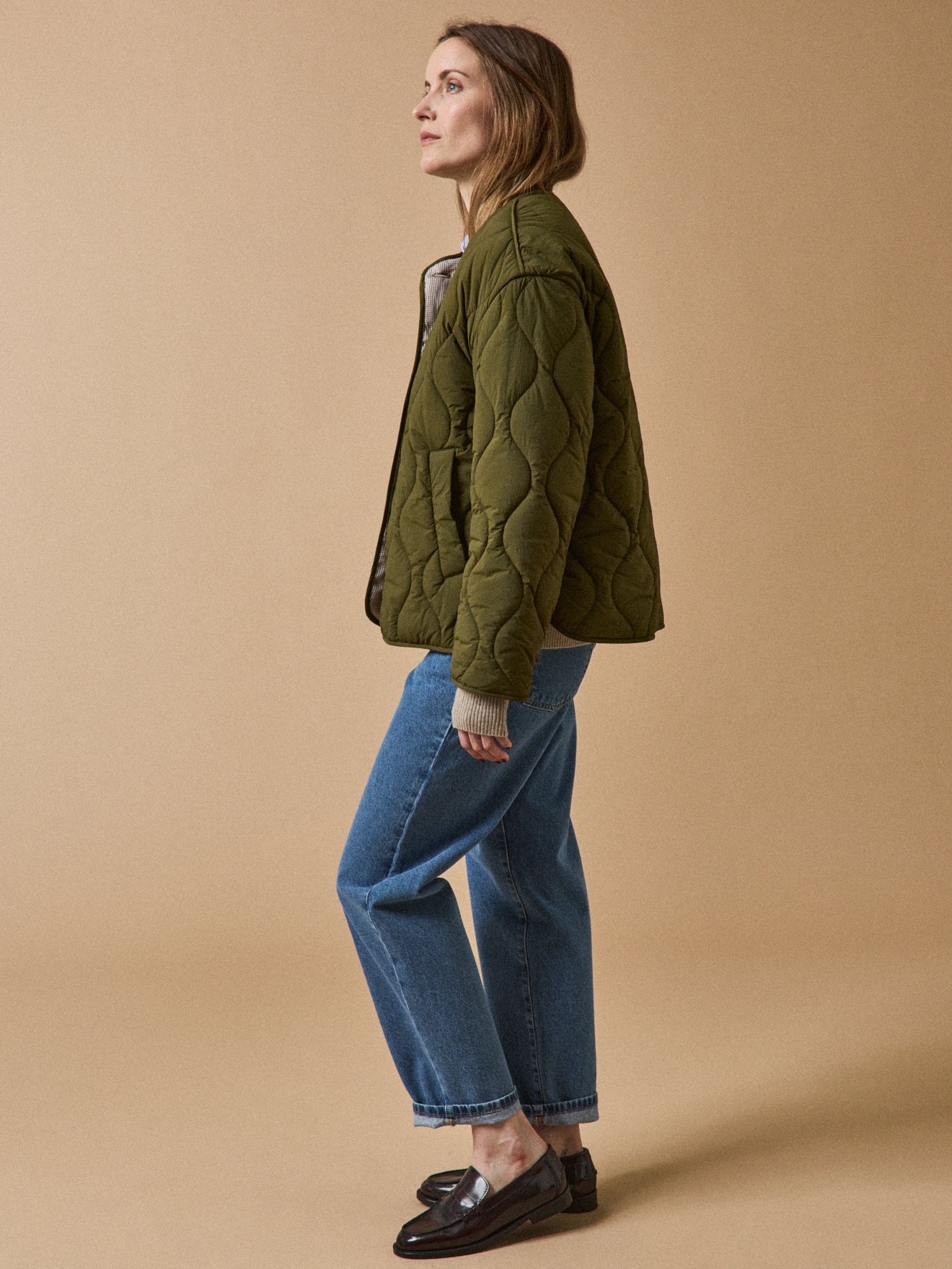 Damen-Steppjacke ohne Kragen