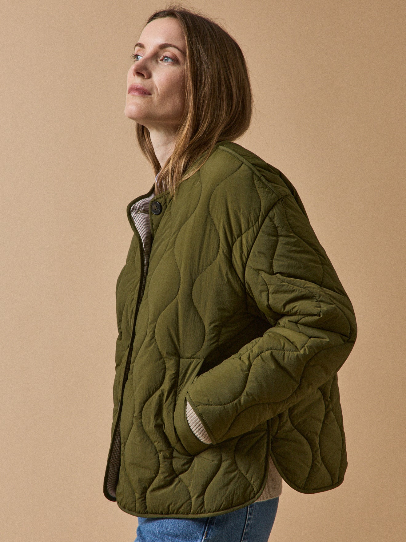 Damen-Steppjacke ohne Kragen
