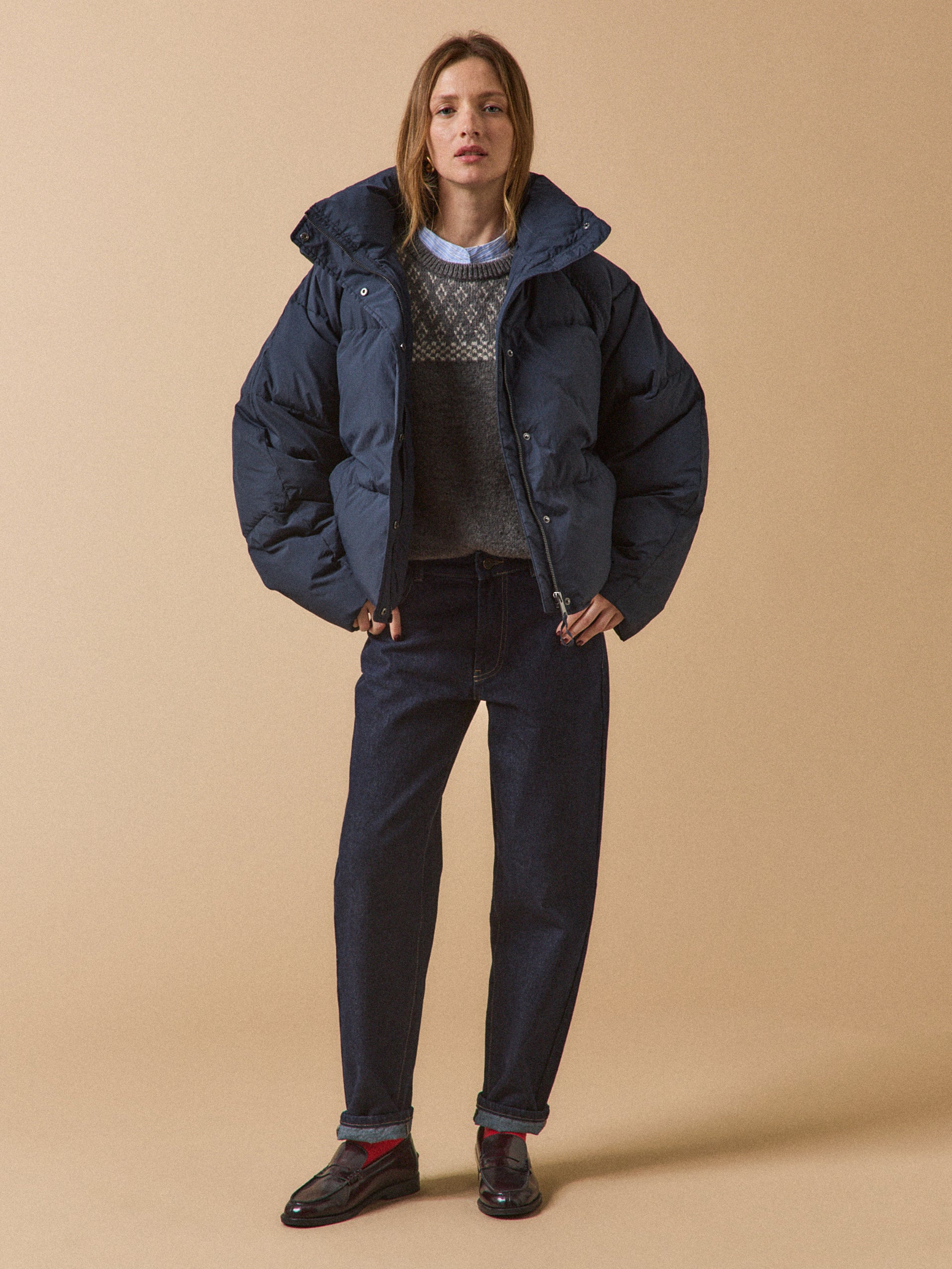 Wattierte Damen-Daunenjacke