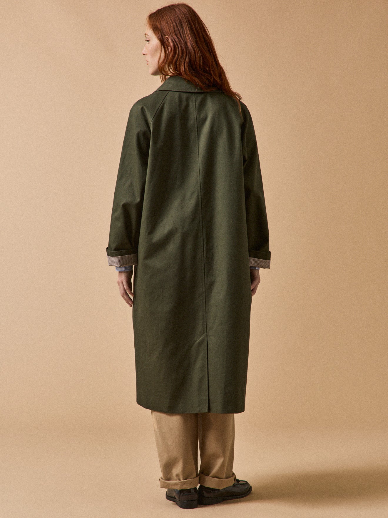 Gerader Damen-Trenchcoat aus Baumwolle
