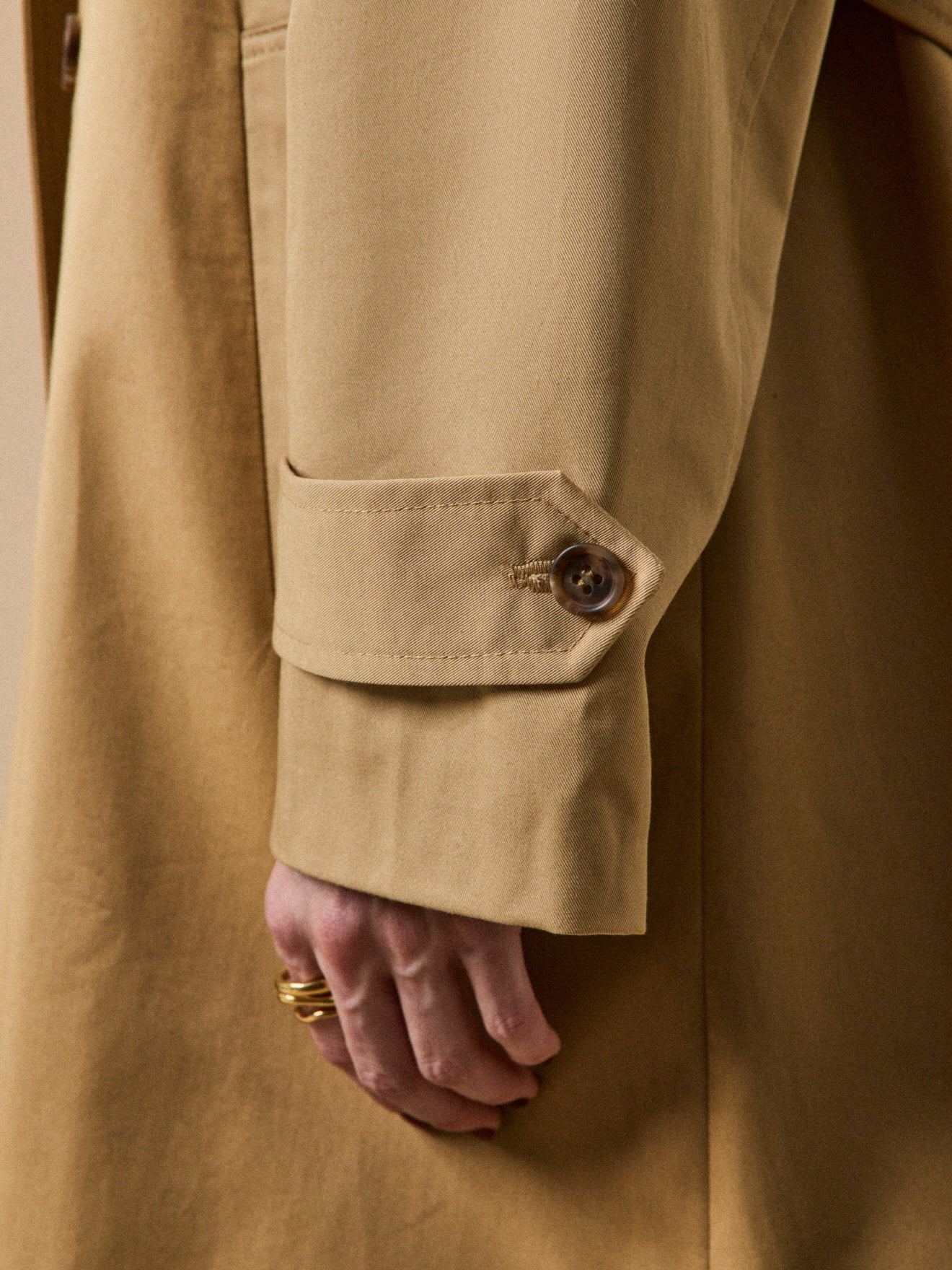 Langer Damen-Trenchcoat aus Bio-Baumwolle