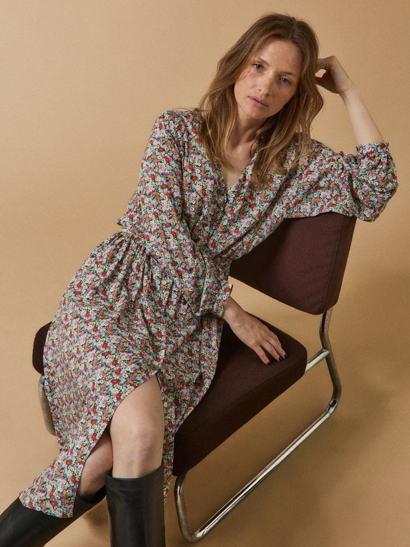 Langes Damenkleid aus Liberty-Stoff - Limited Collection