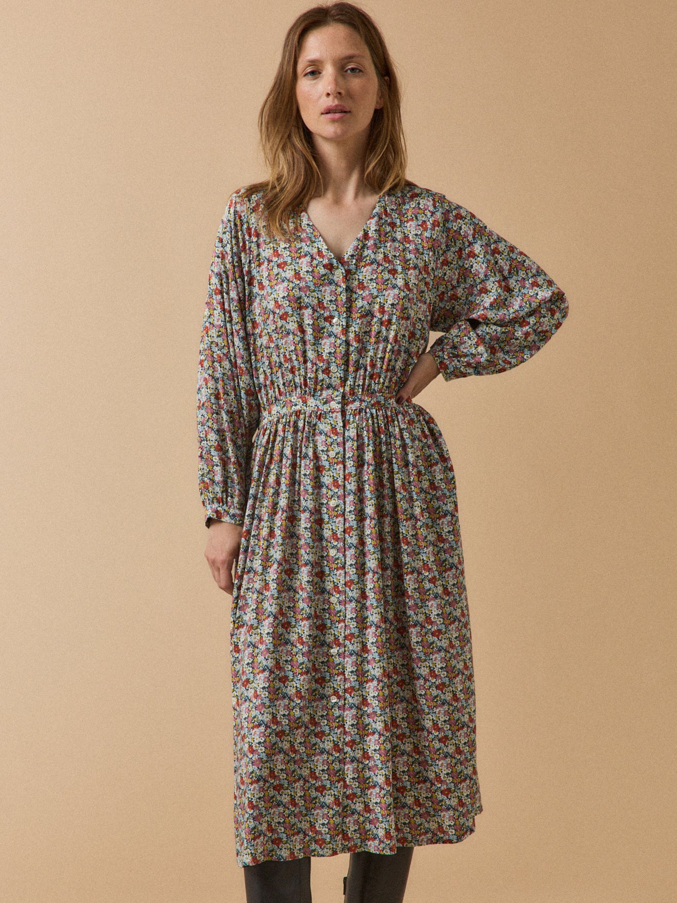 Langes Damenkleid aus Liberty-Stoff - Limited Collection