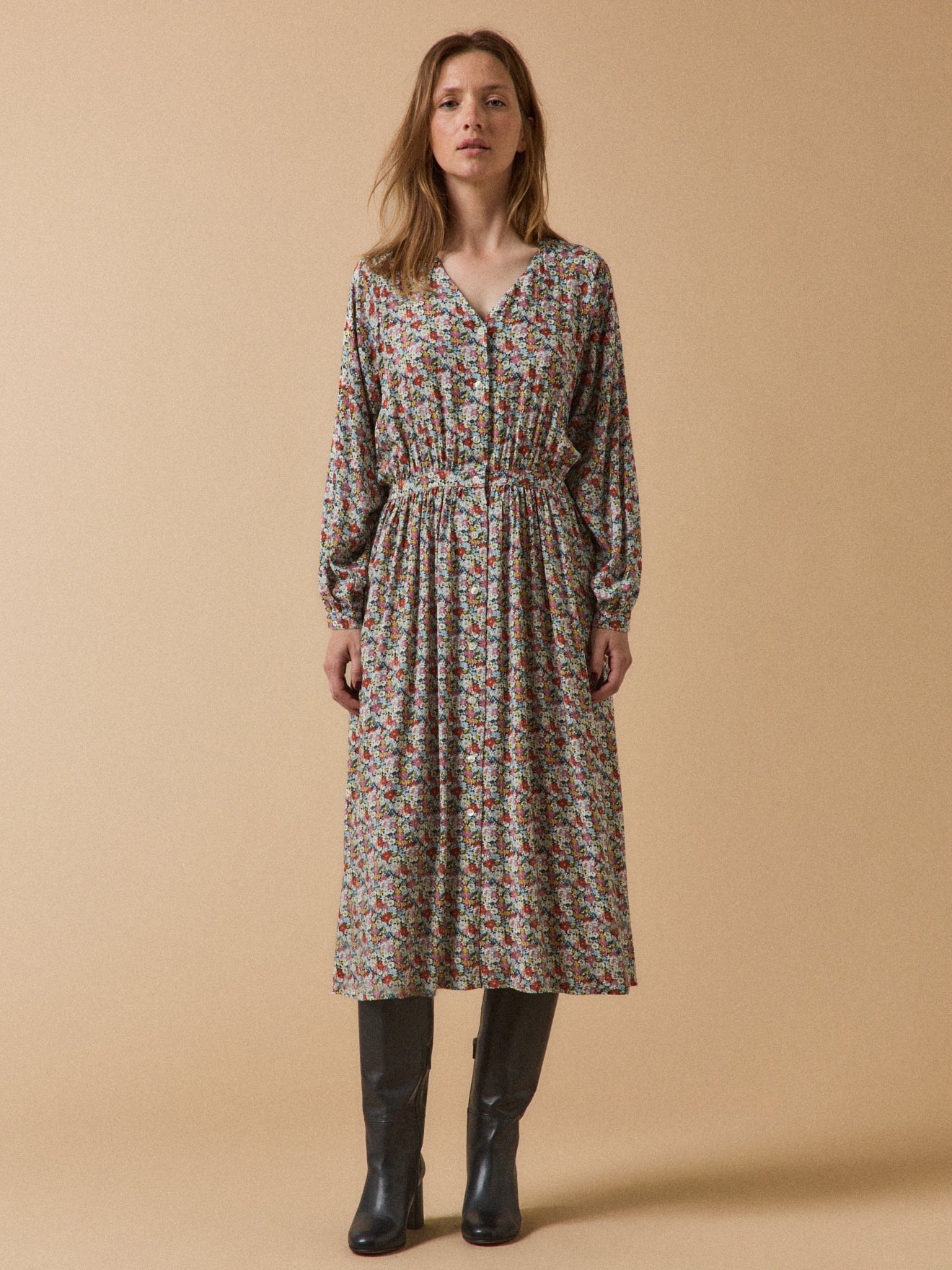 Langes Damenkleid aus Liberty-Stoff - Limited Collection
