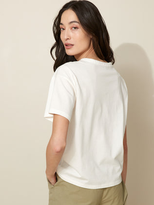 Damen T-Shirt mit Lochstickerei - Bio-Baumwolle