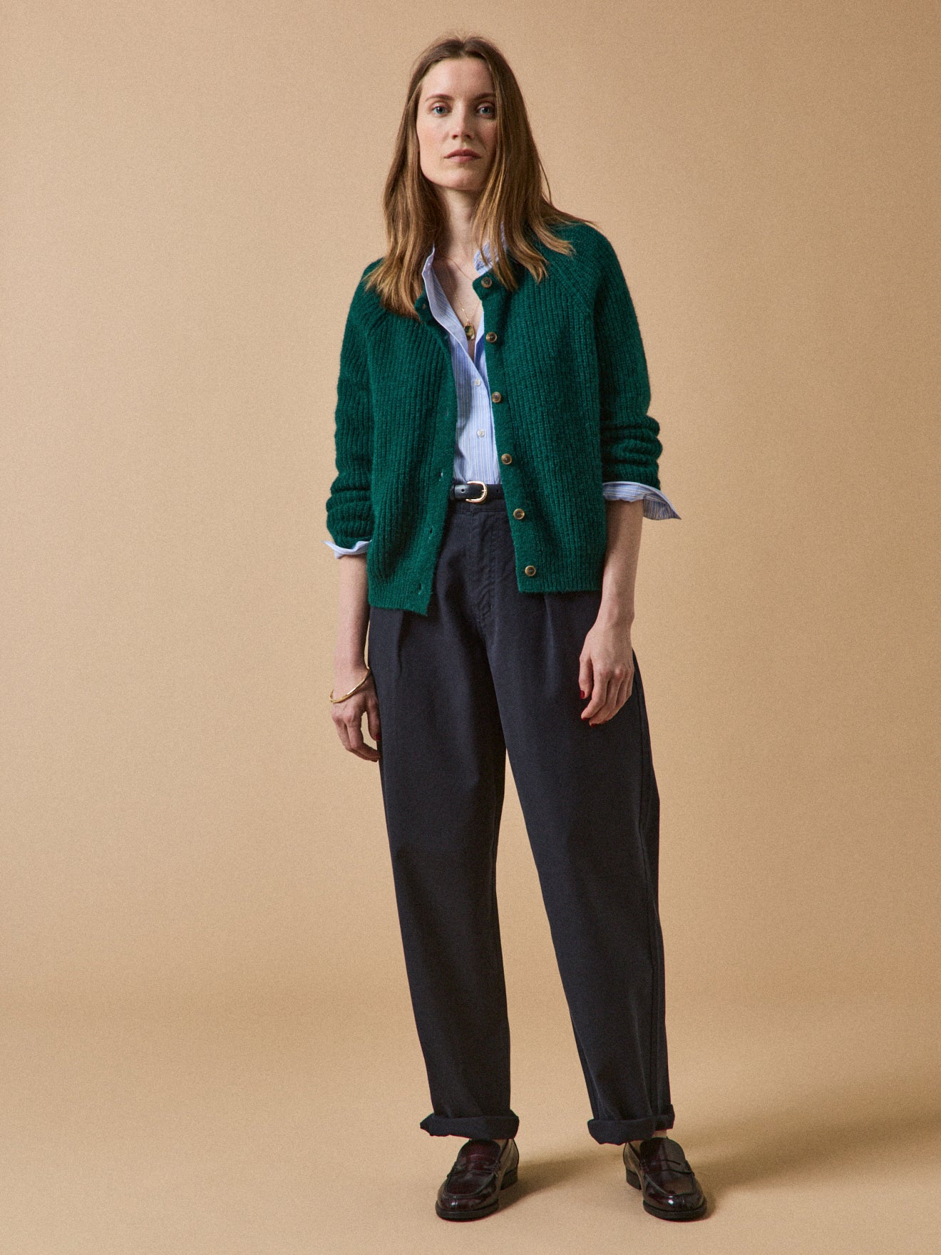 Damen-Cardigan mit Wolle, Alpaka und Mohair