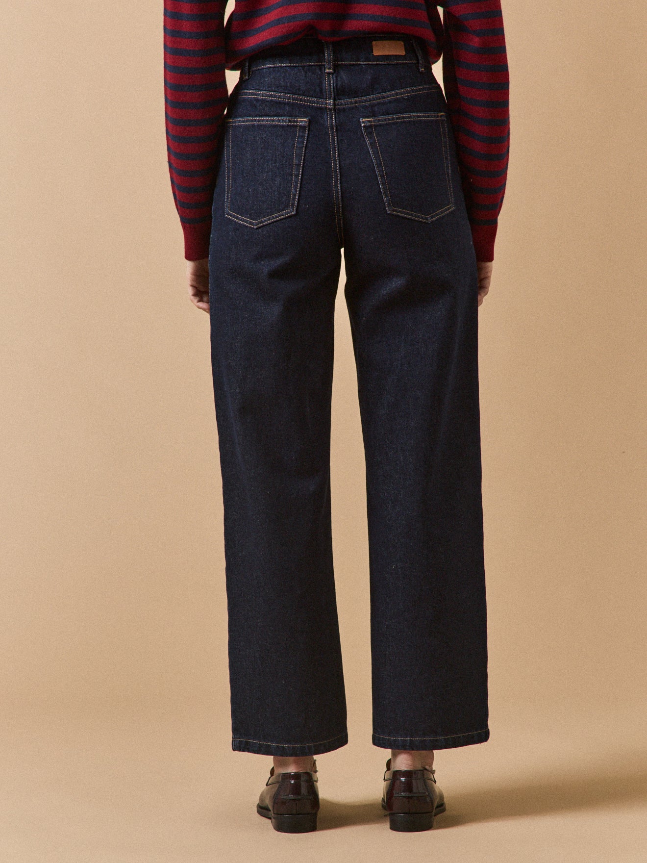 Damen-Jeans Émilie mit weitem Bein aus Bio-Baumwolle