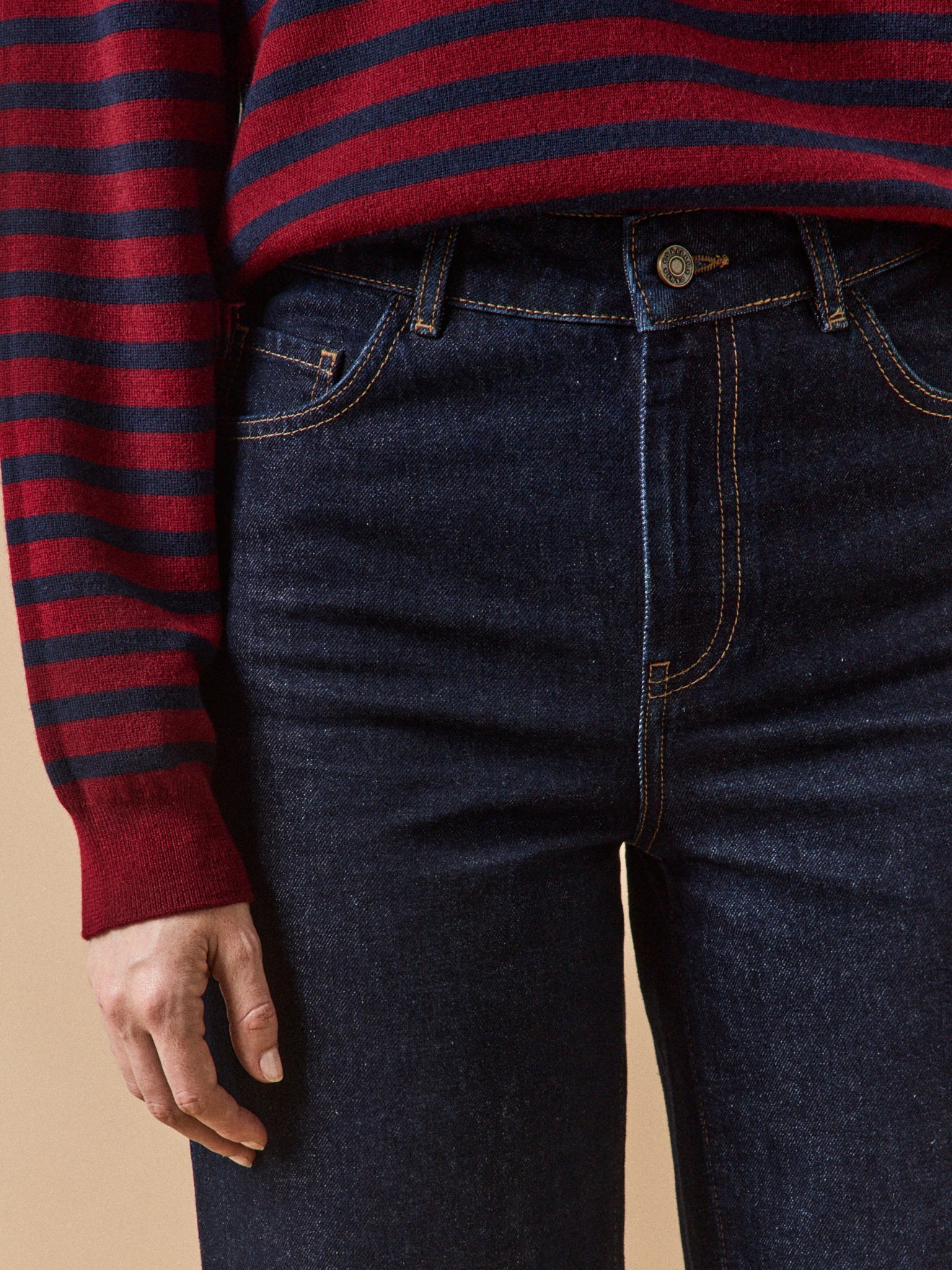 Damen-Jeans Émilie mit weitem Bein aus Bio-Baumwolle