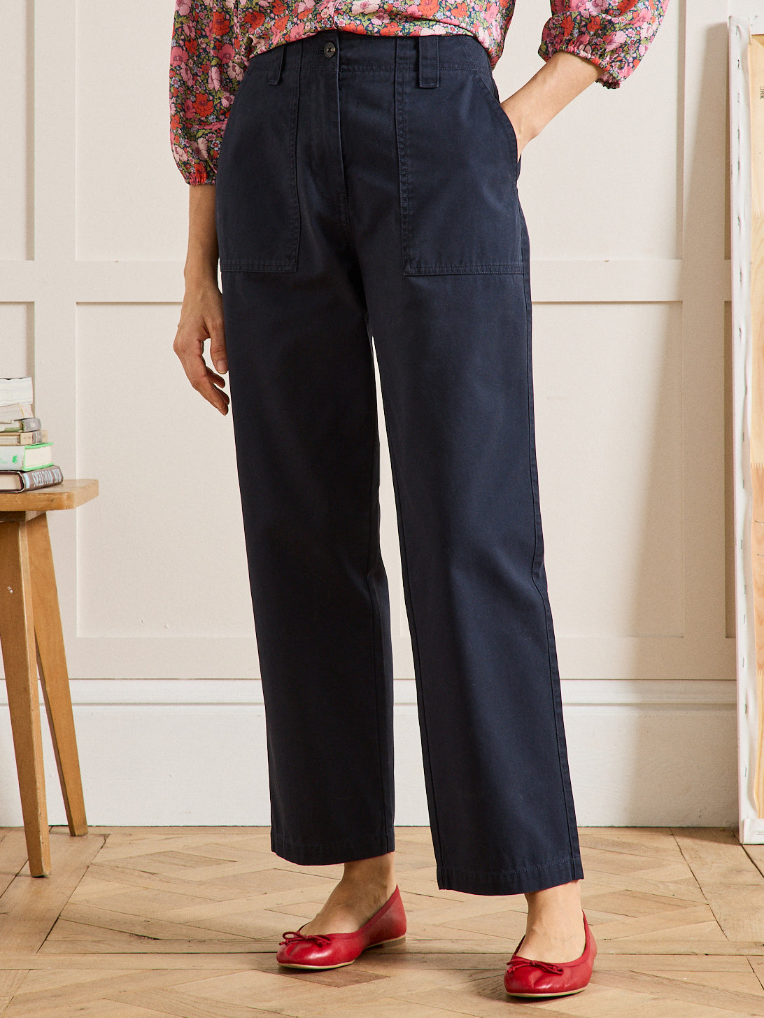 Damen-Cargohose aus Gabardine Léonie
