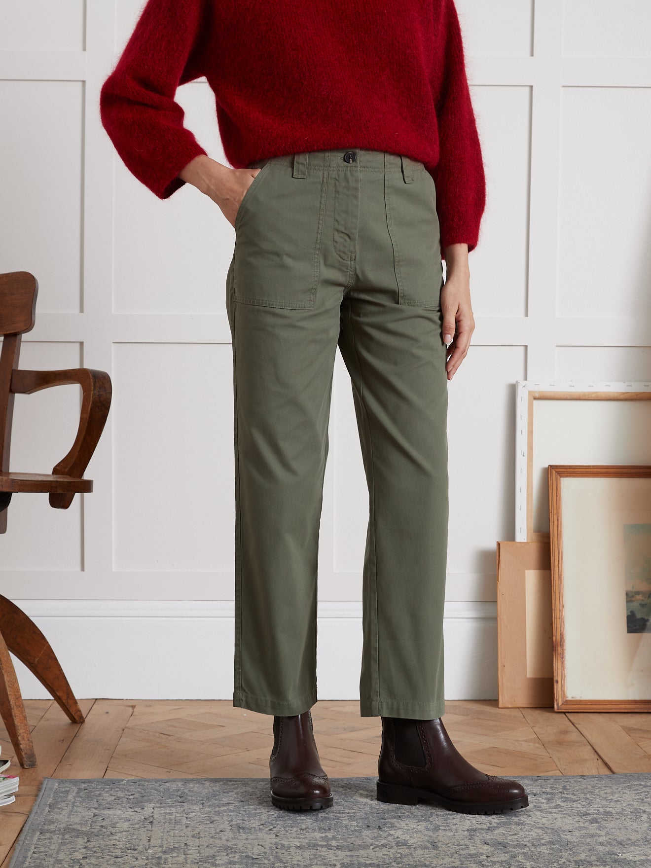 Damen-Cargohose aus Gabardine Léonie