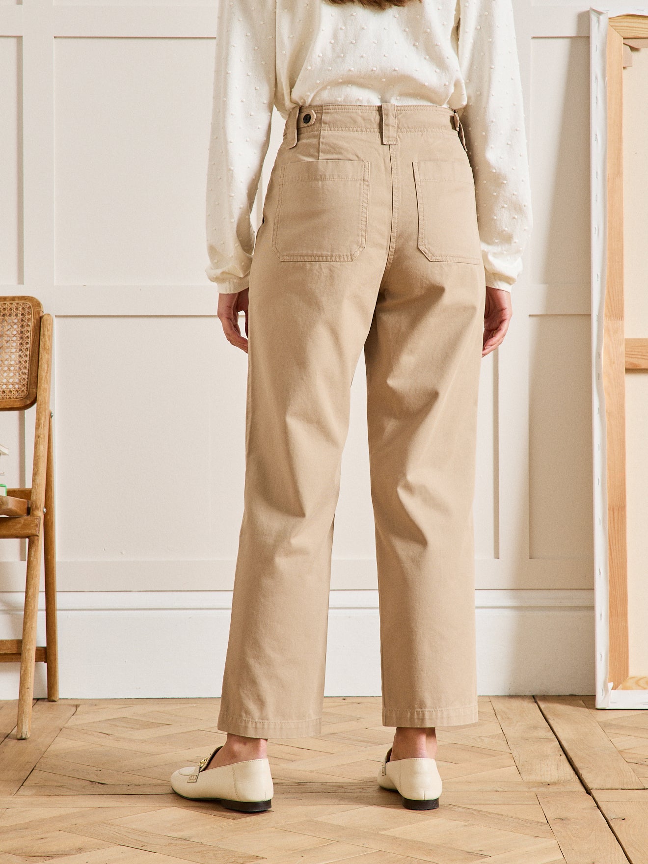 Damen-Cargohose aus Gabardine Léonie