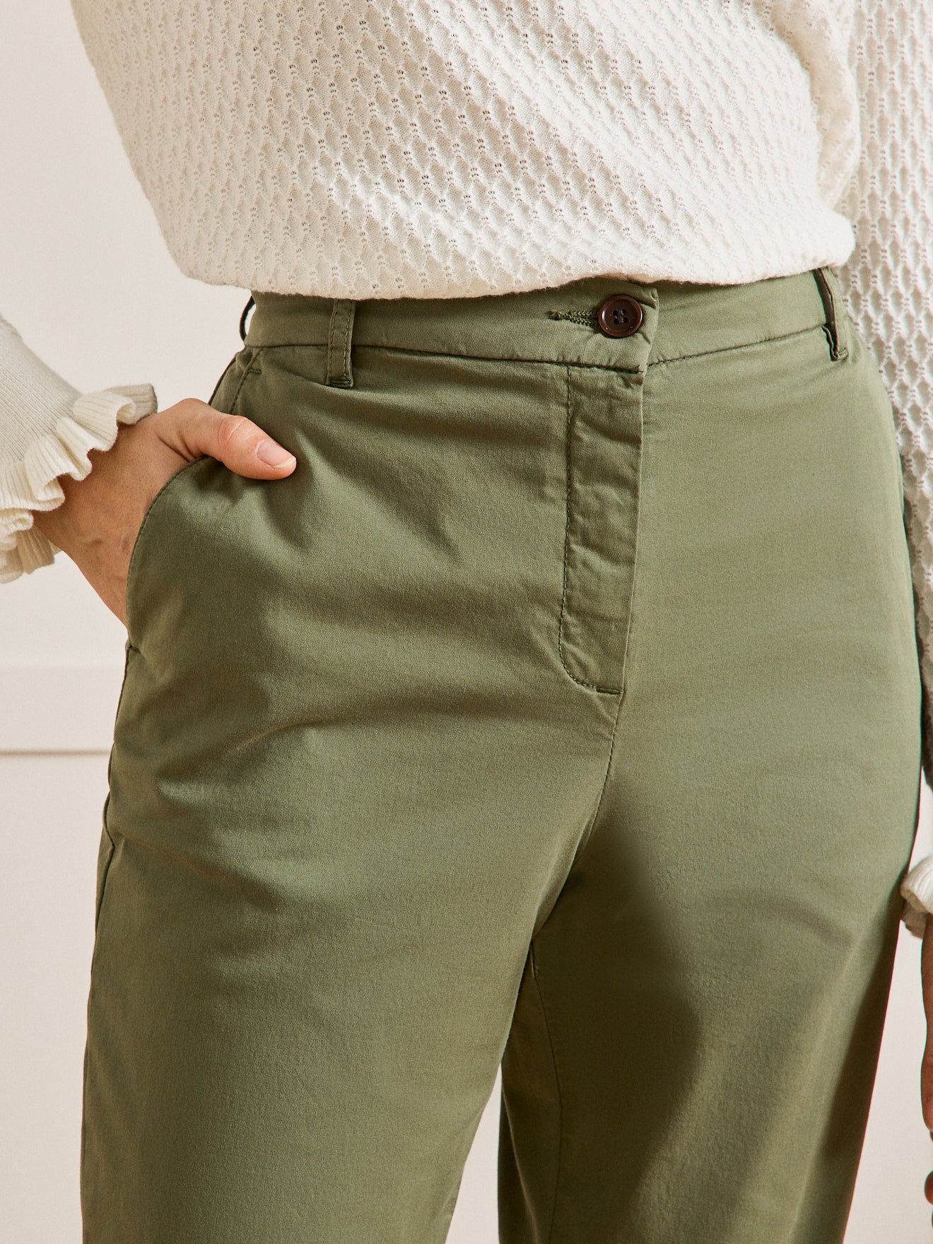 Damen-Chinohose Marine - Bio-Baumwolle