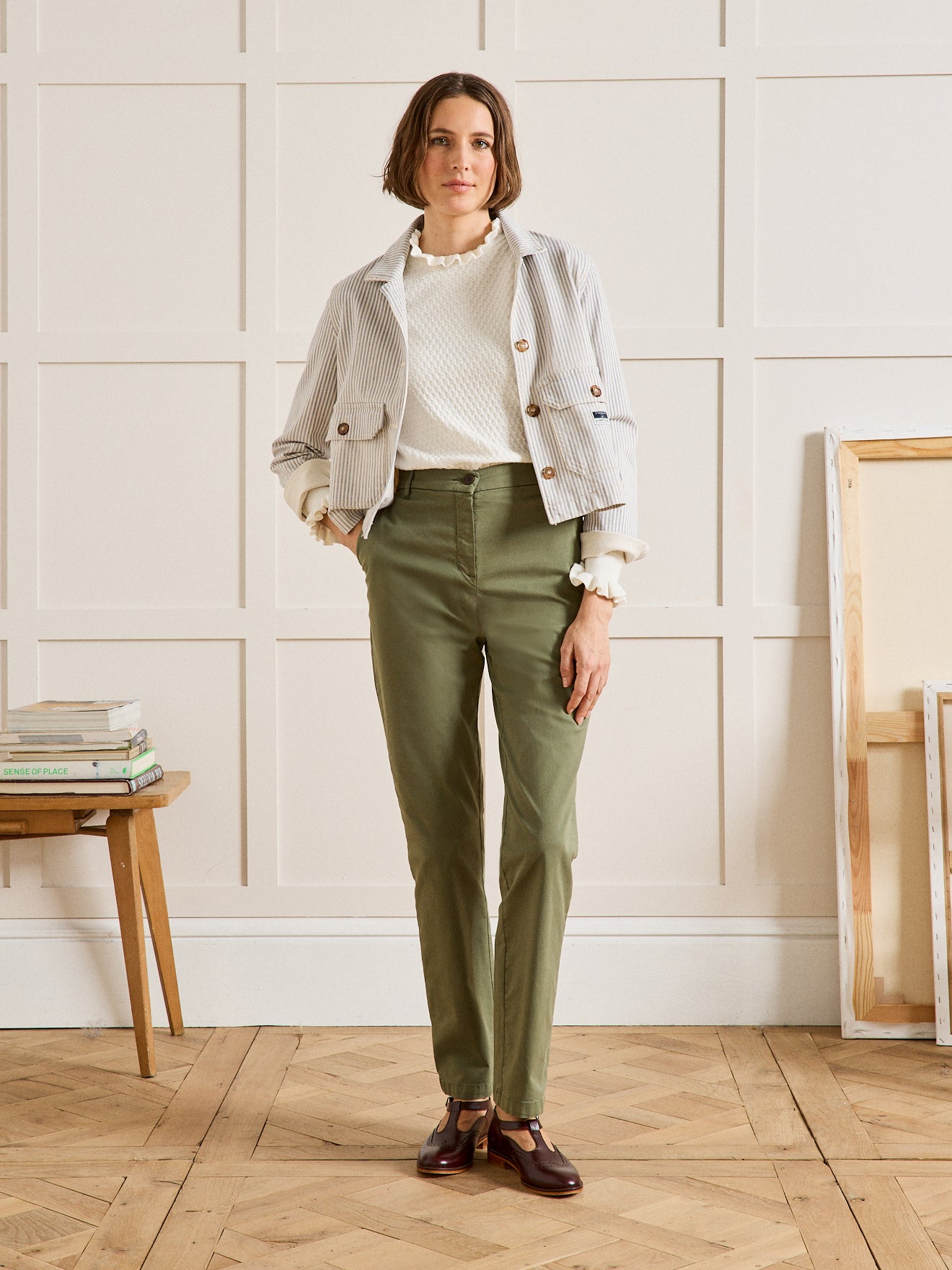 Damen-Chinohose Marine - Bio-Baumwolle