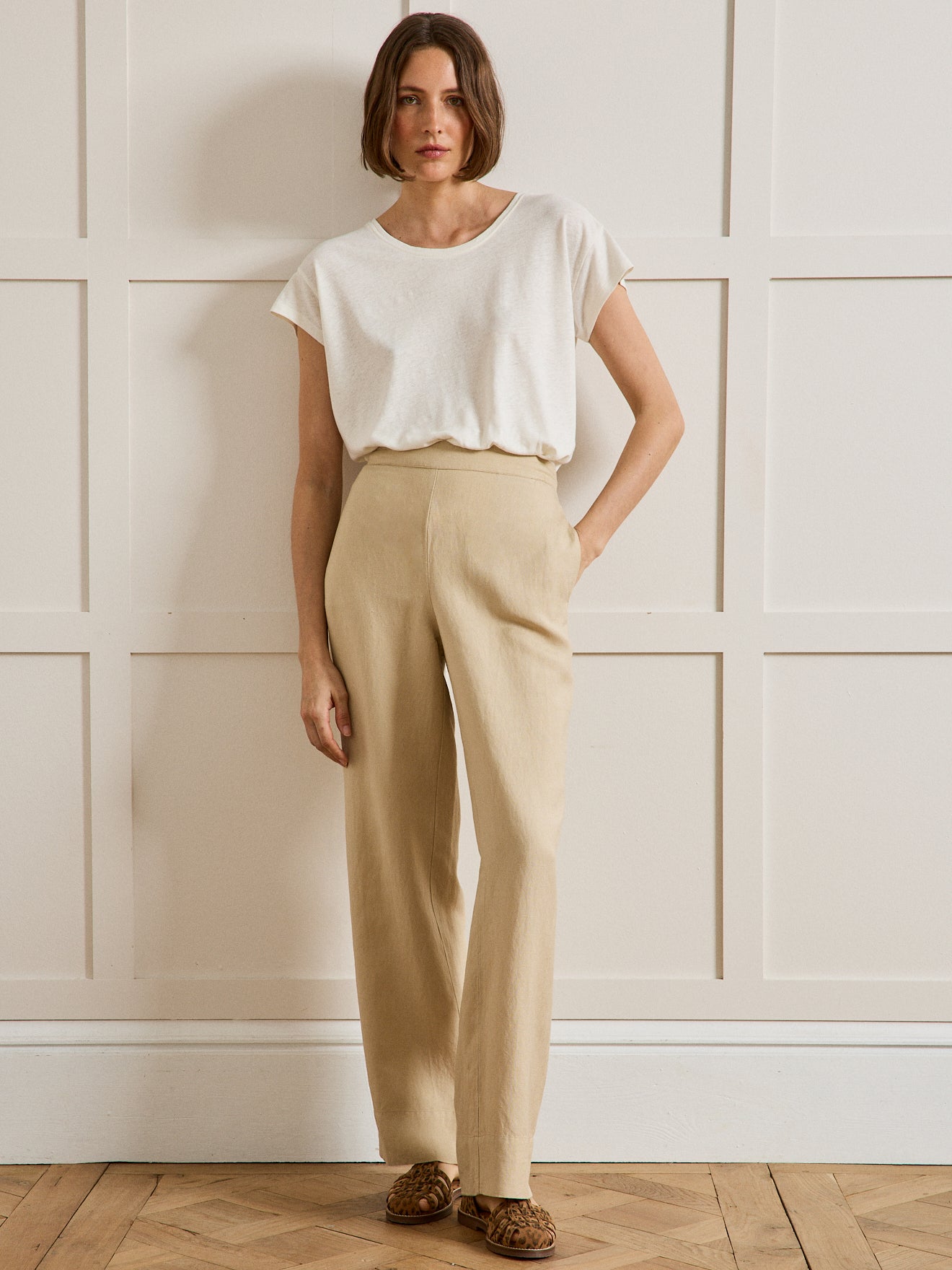 Gerade Damenhose Lina aus Leinen und Viskose