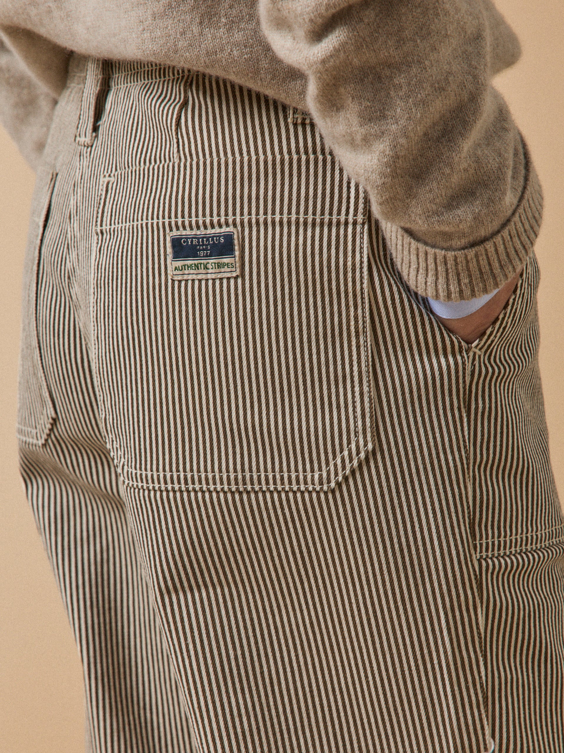 Gestreifte Damen-Cargohose Léonie