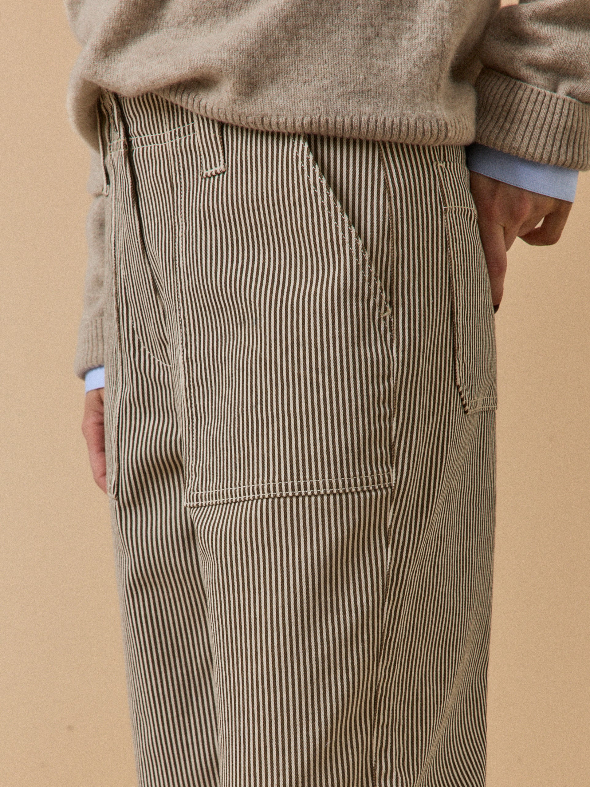 Gestreifte Damen-Cargohose Léonie
