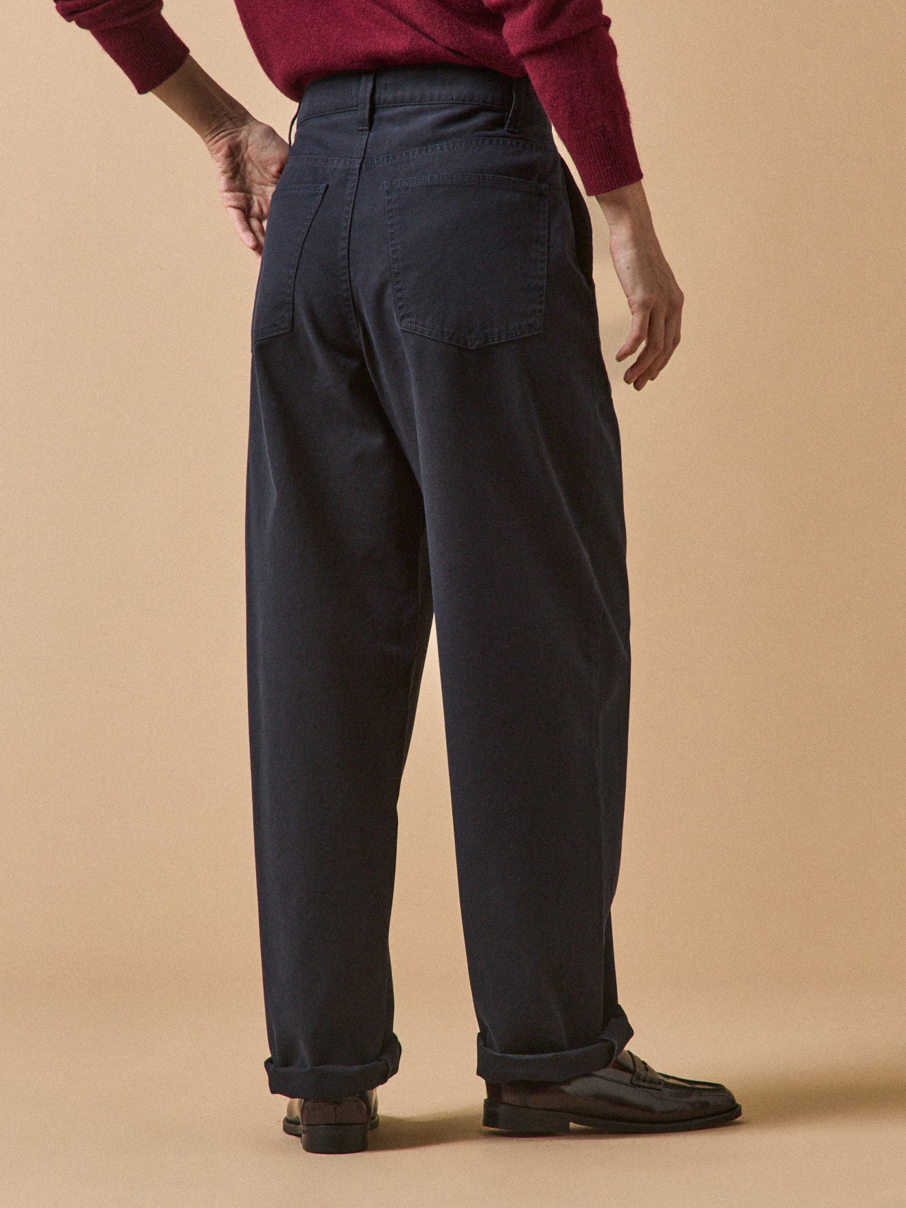 Gerade Damen-Karottenhose aus Baumwoll-Twill Céléstine
