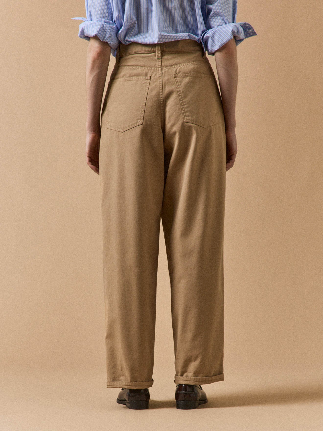Gerade Damen-Karottenhose aus Baumwoll-Twill Céléstine