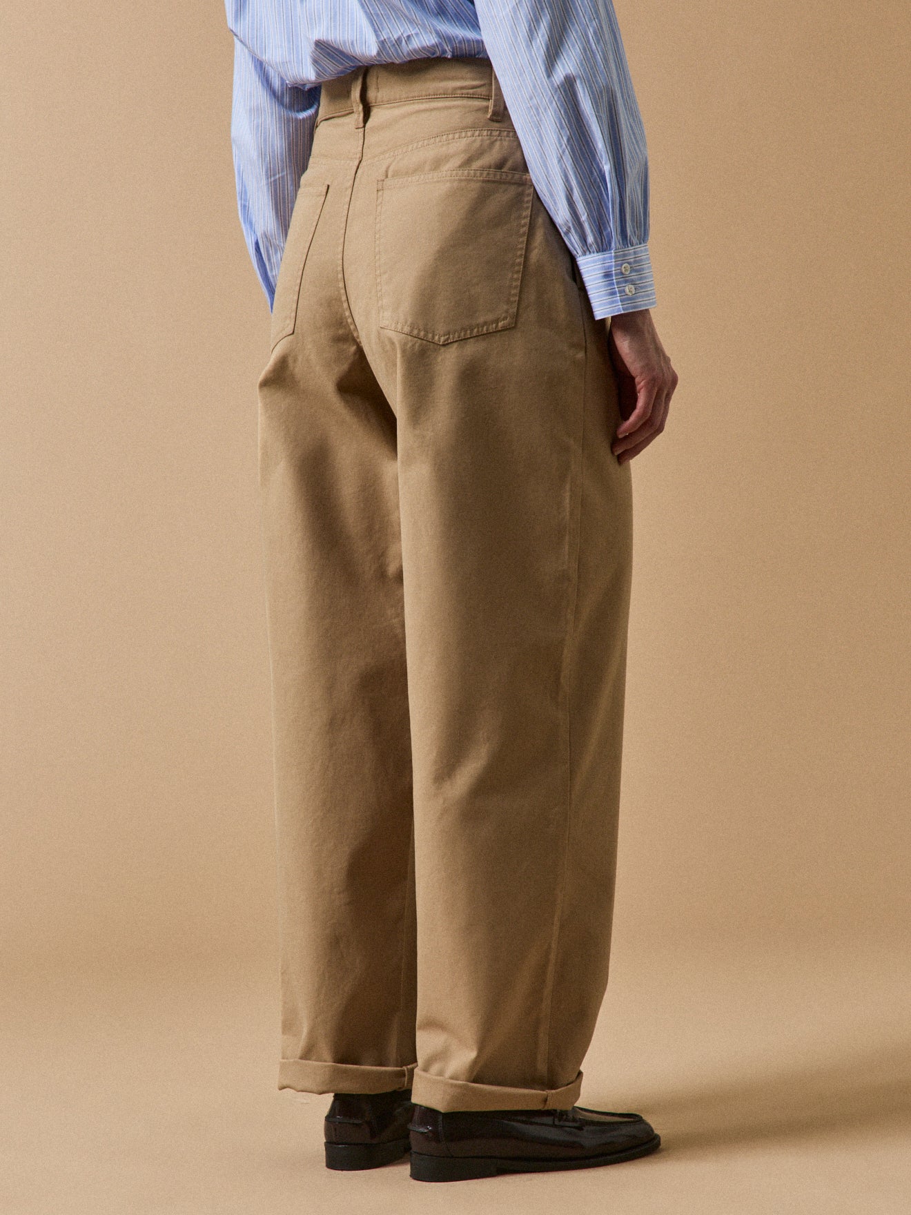 Gerade Damen-Karottenhose aus Baumwoll-Twill Céléstine
