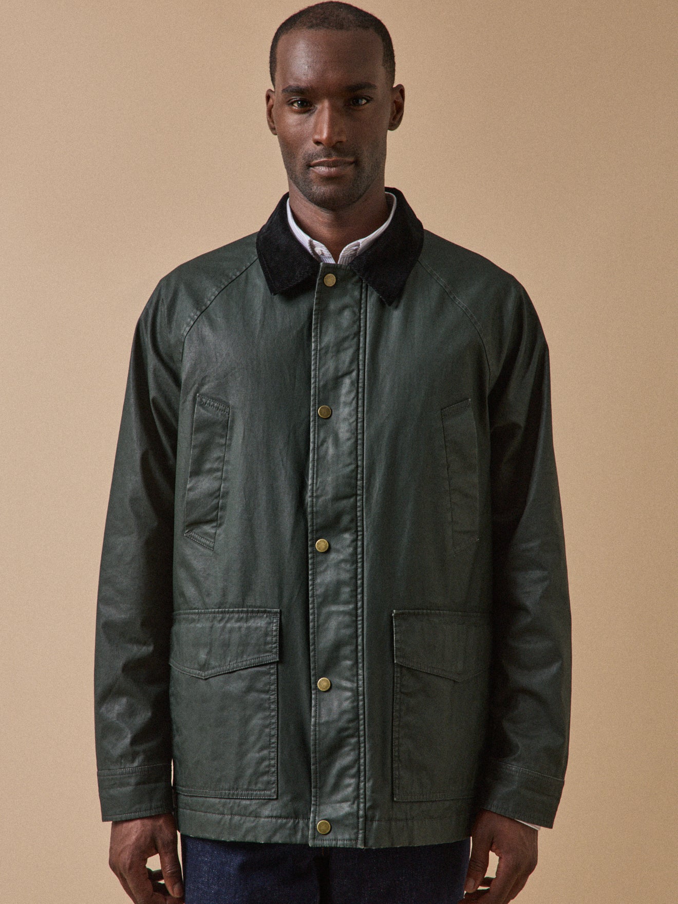 Herrenjacke aus beschichteter Baumwolle