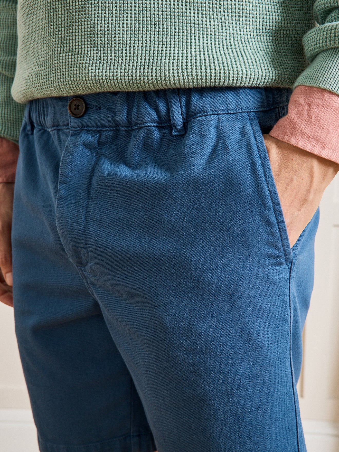 Herren-Bermudas aus Köper mit Elastikbund