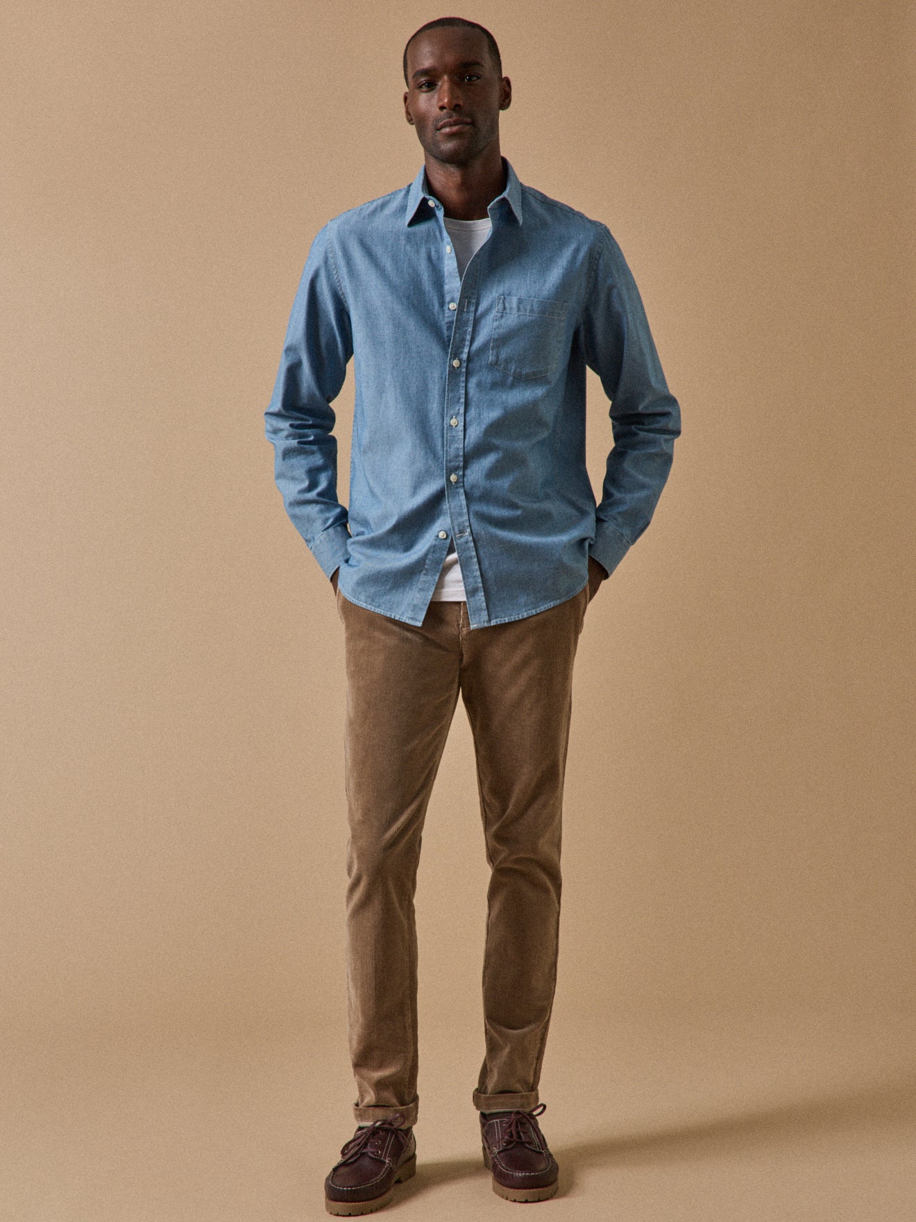 Regular Fit Herrenhemd aus Chambray