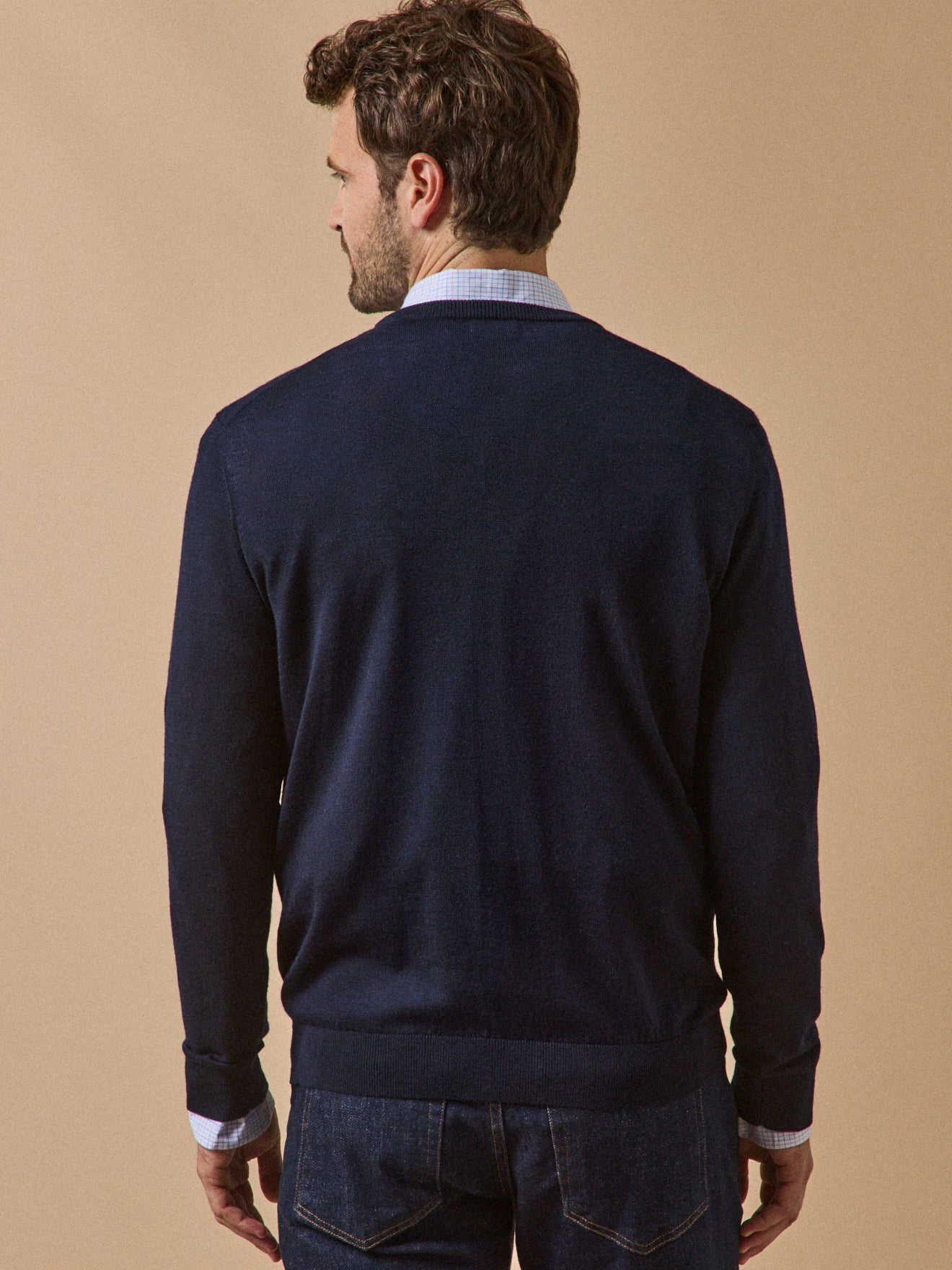 Herrenpullover aus Merinowolle mit rundem Halsausschnitt