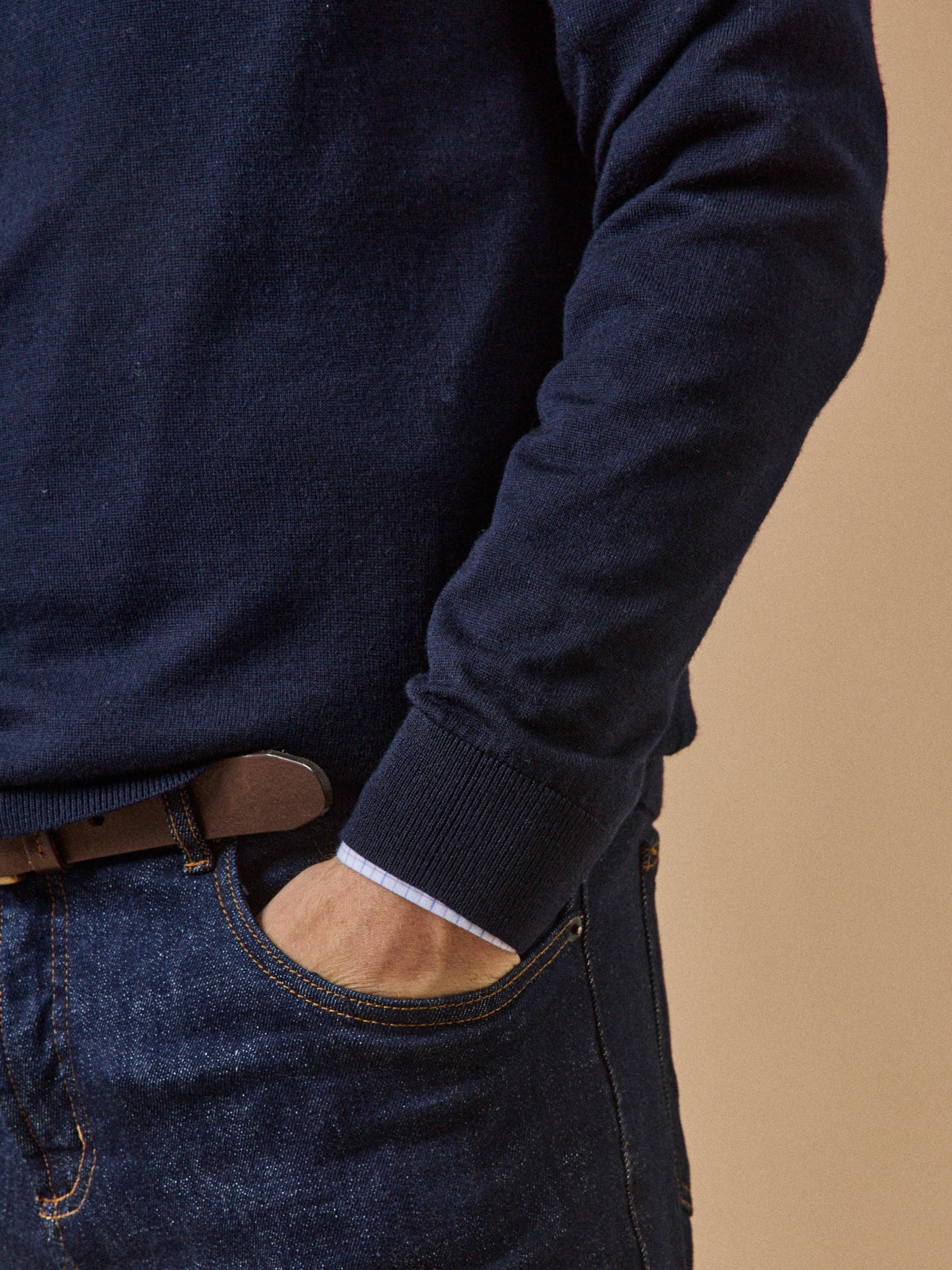 Herrenpullover aus Merinowolle mit rundem Halsausschnitt