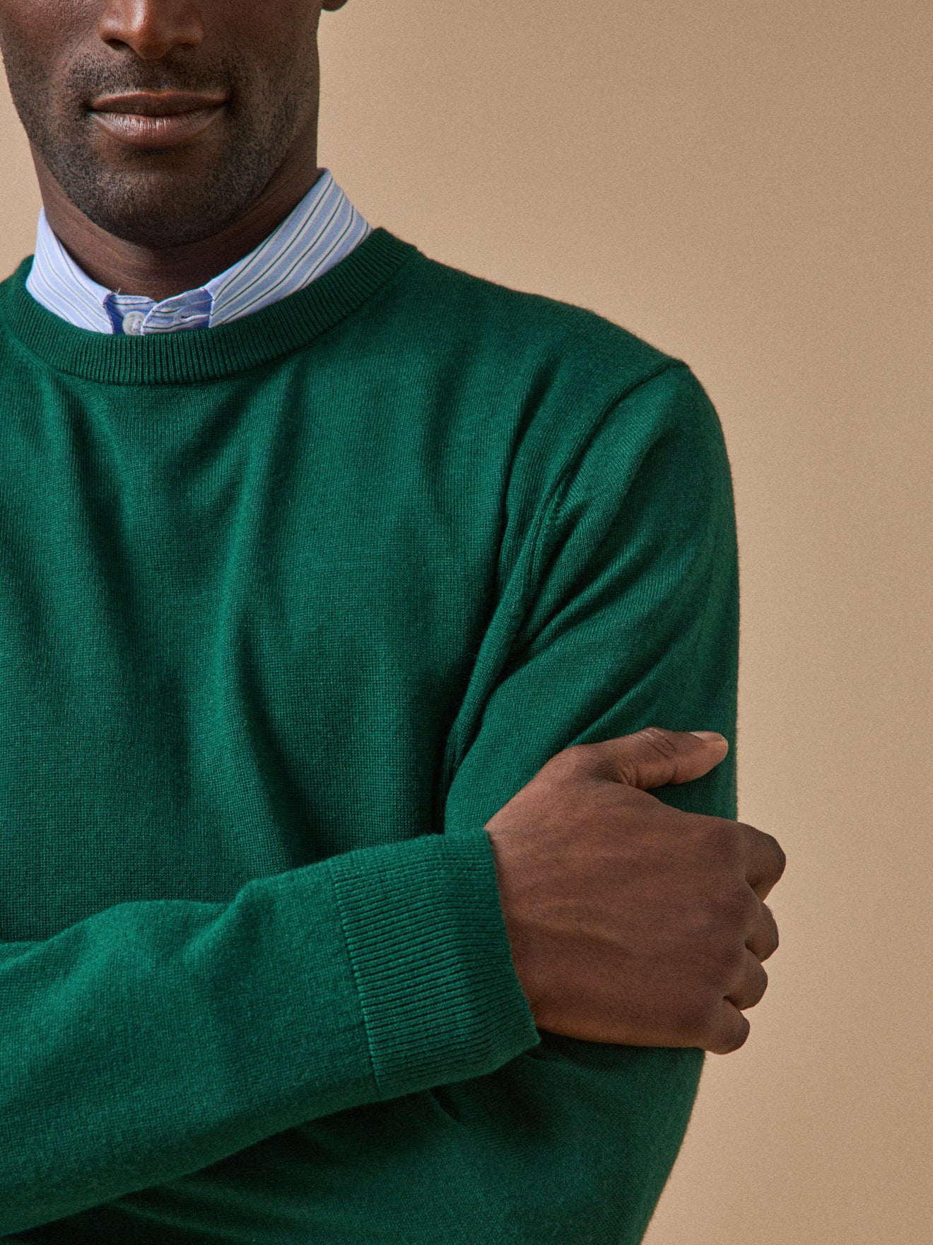 Herrenpullover aus Merinowolle mit rundem Halsausschnitt