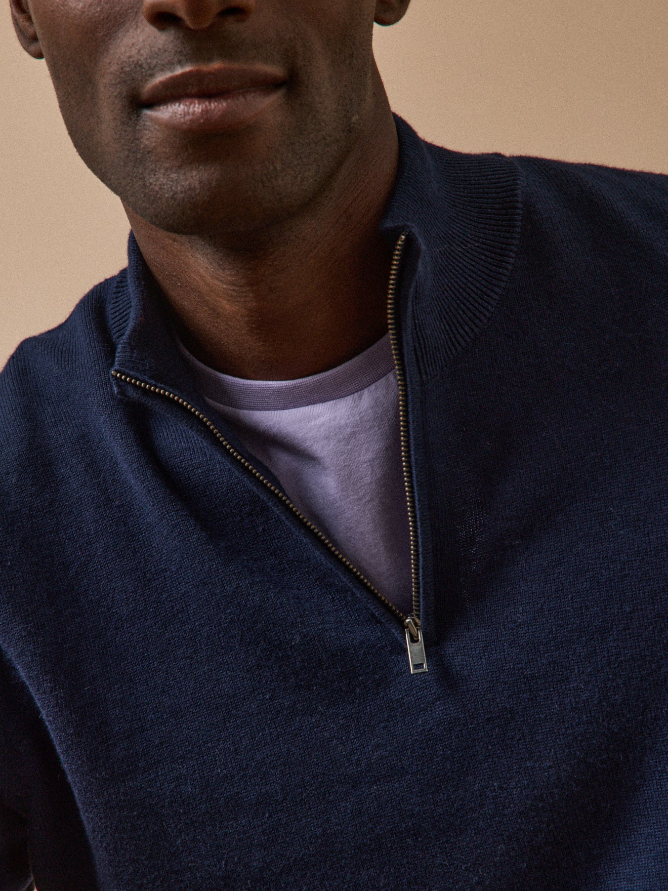 Damenpullover mit Stehkragen aus Bio-Baumwolle und Cashmere