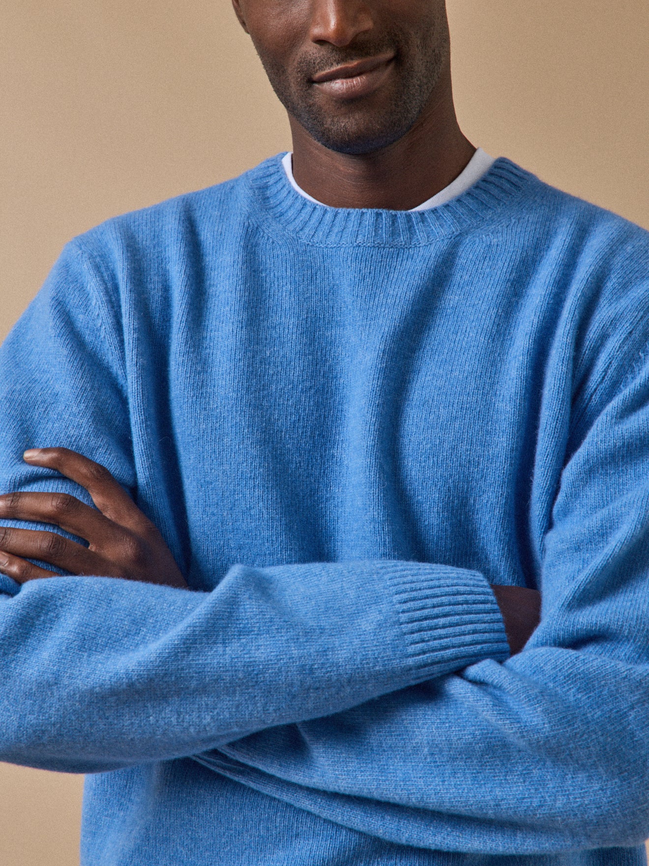 Herrenpullover mit rundem Halsausschnitt aus Wollmischung