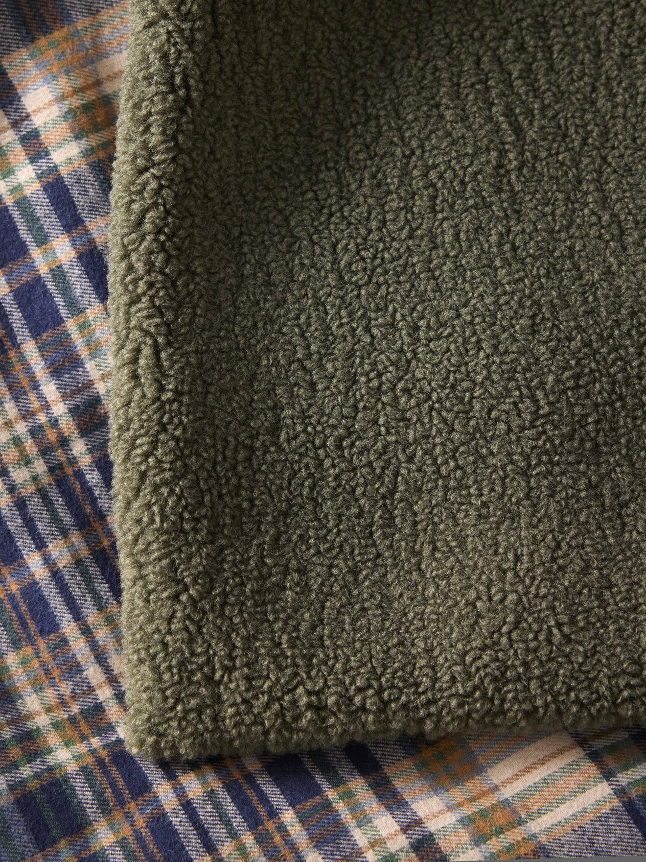 Reversible Sherpa und Tartan Plaid