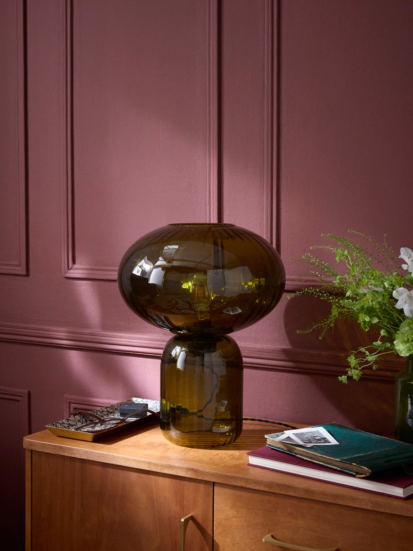 XL-Lampe Martin aus gemeißeltem Glas