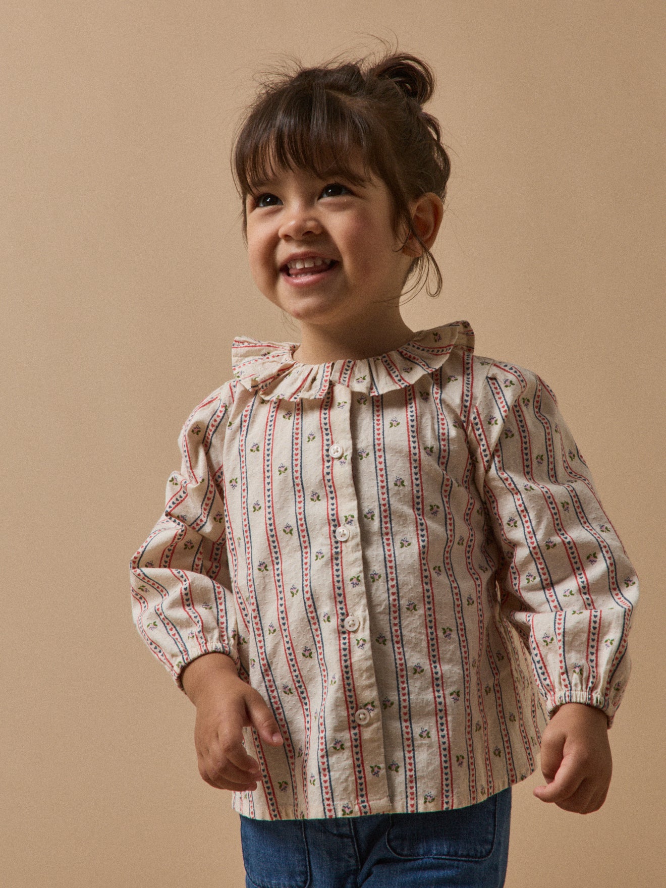 Baby-Bluse mit « Marine »-Print