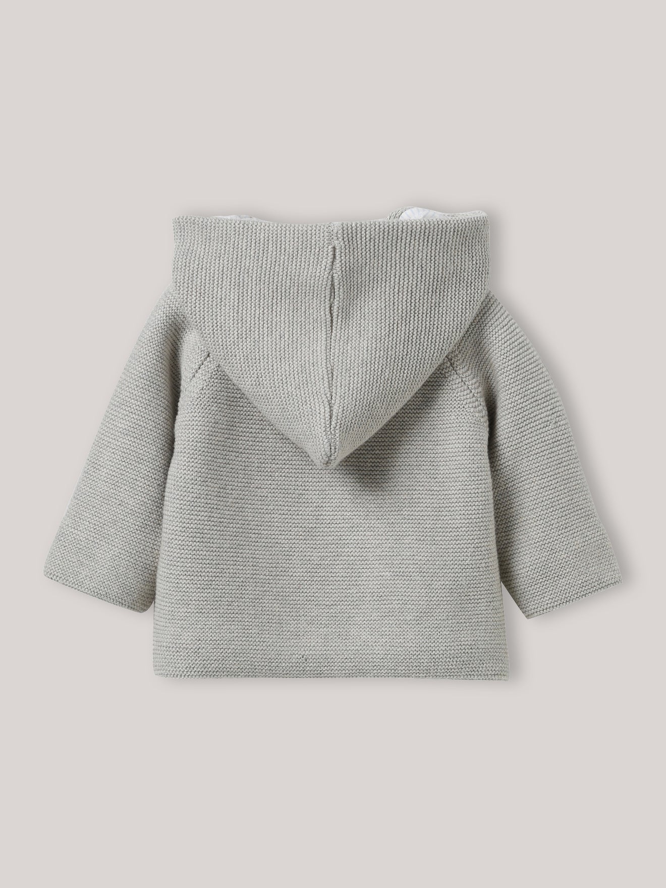 Baby-Strickjacke aus Baumwolle und Wolle, gefüttert