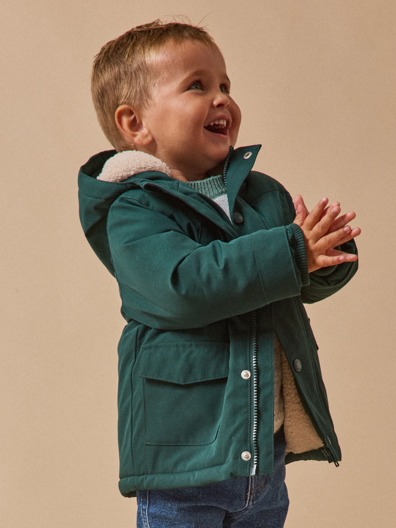 Baby-Parka mit Sherpa-Futter