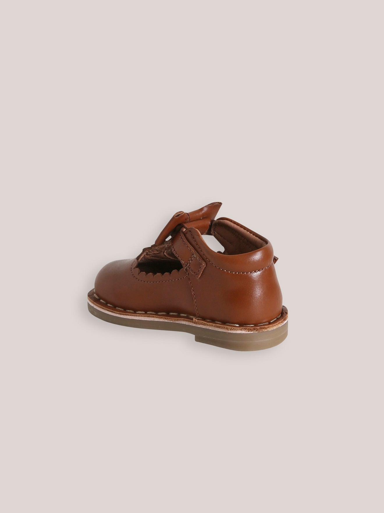 Baby-Spangenschuhe aus Leder mit Zierschleife