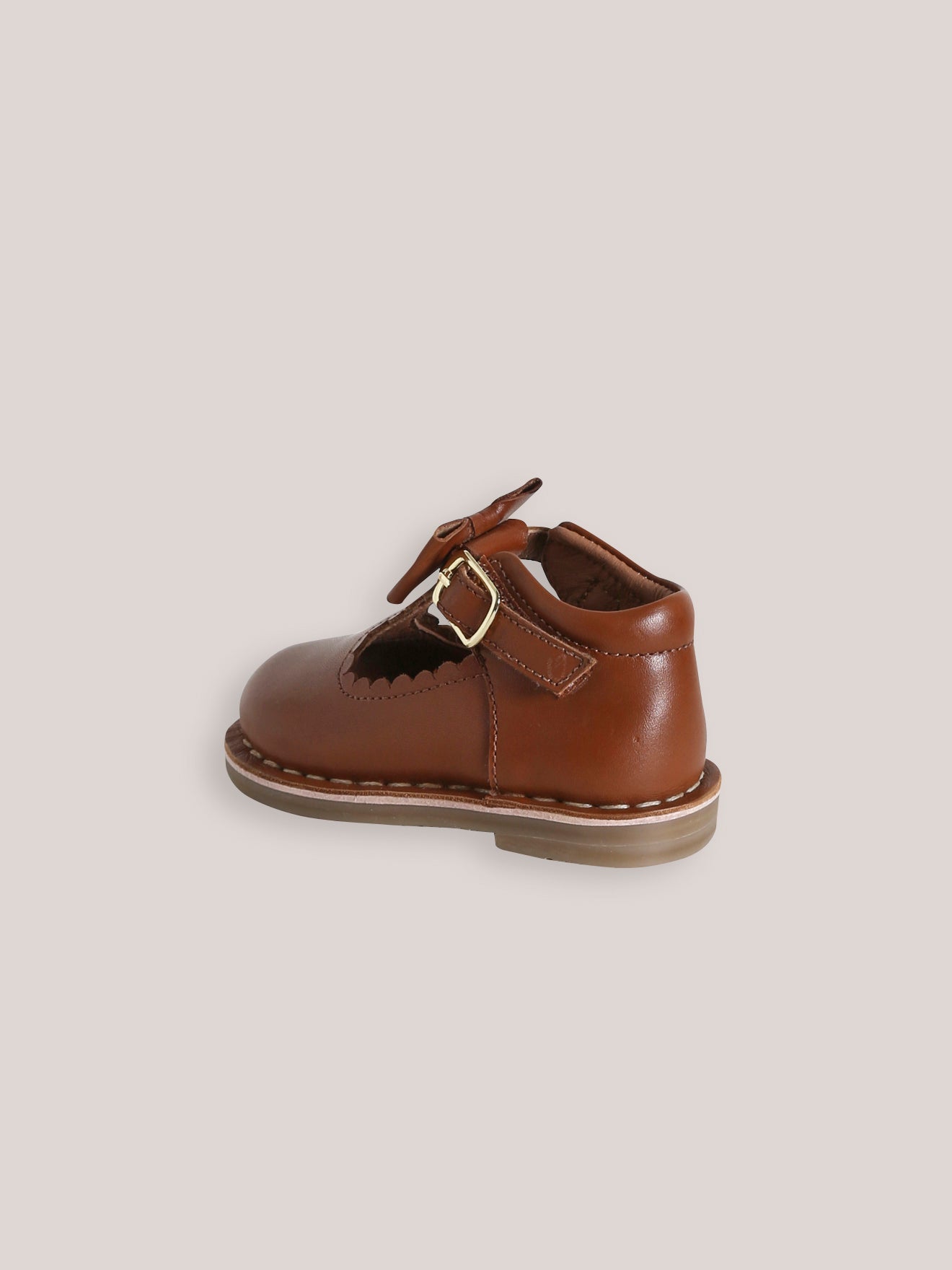 Baby-Spangenschuhe aus Leder mit Zierschleife