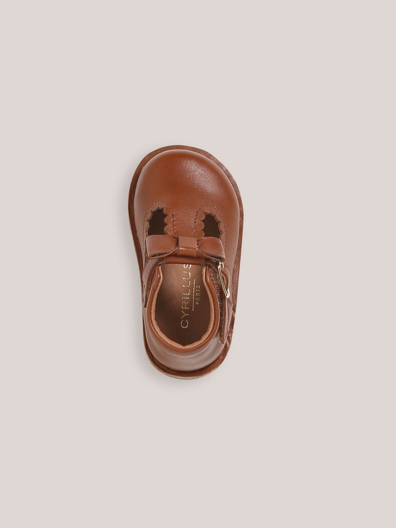 Baby-Spangenschuhe aus Leder mit Zierschleife