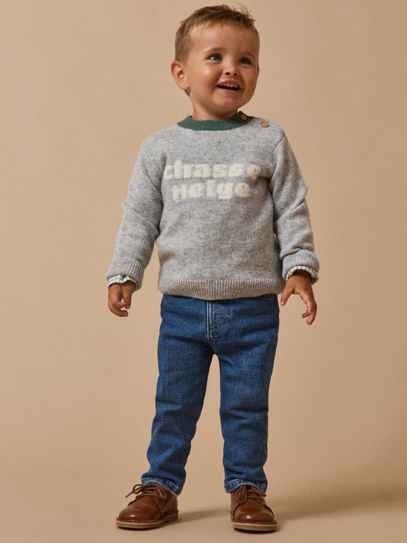 Babypullover aus Wolle mit Bärenmotiv