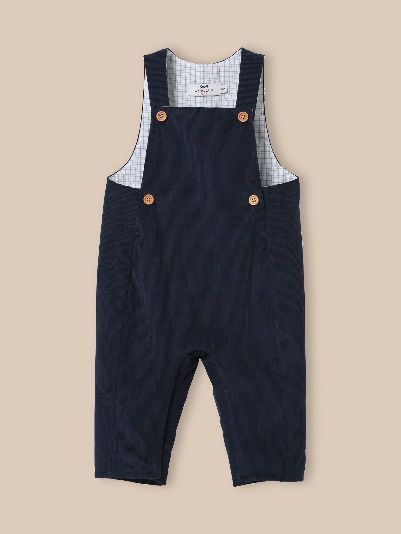 Baby-Latzhose aus Velours, wattiert