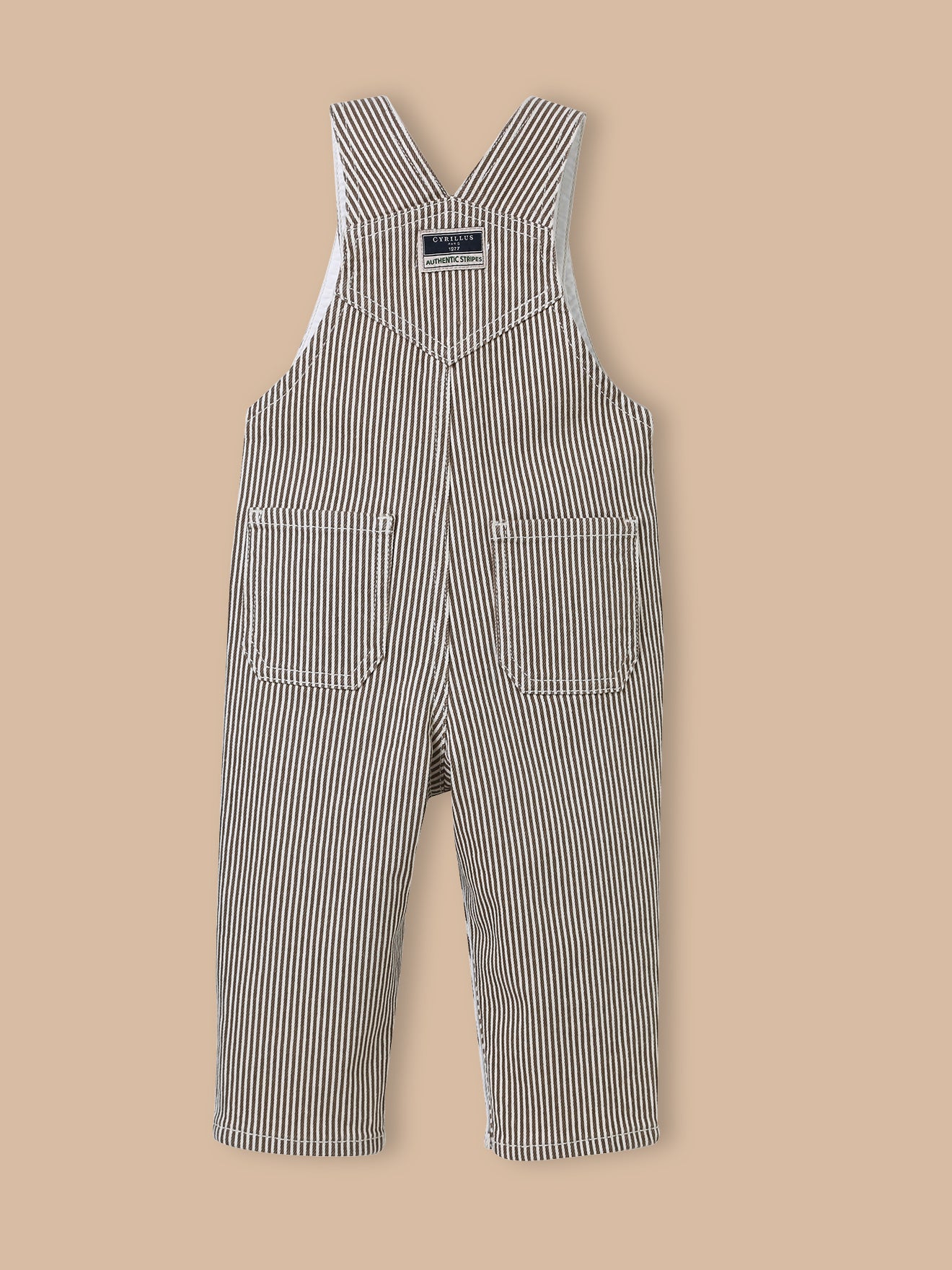 Baby-Latzhose mit Streifen – Kollektion « Hickory Stripes »