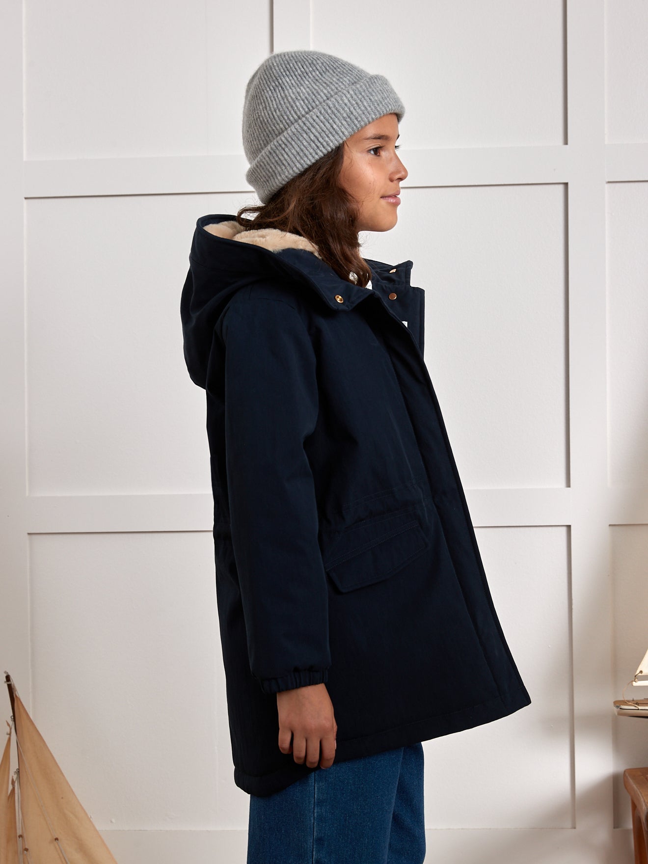 Mädchen-Parka mit Futter aus Pelzimitat