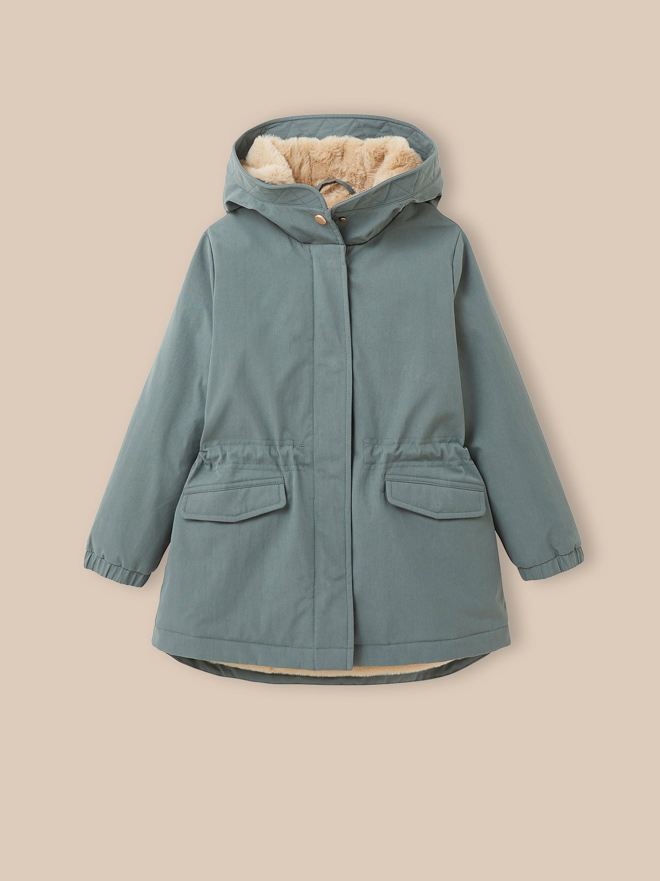 Mädchen-Parka mit Futter aus Pelzimitat